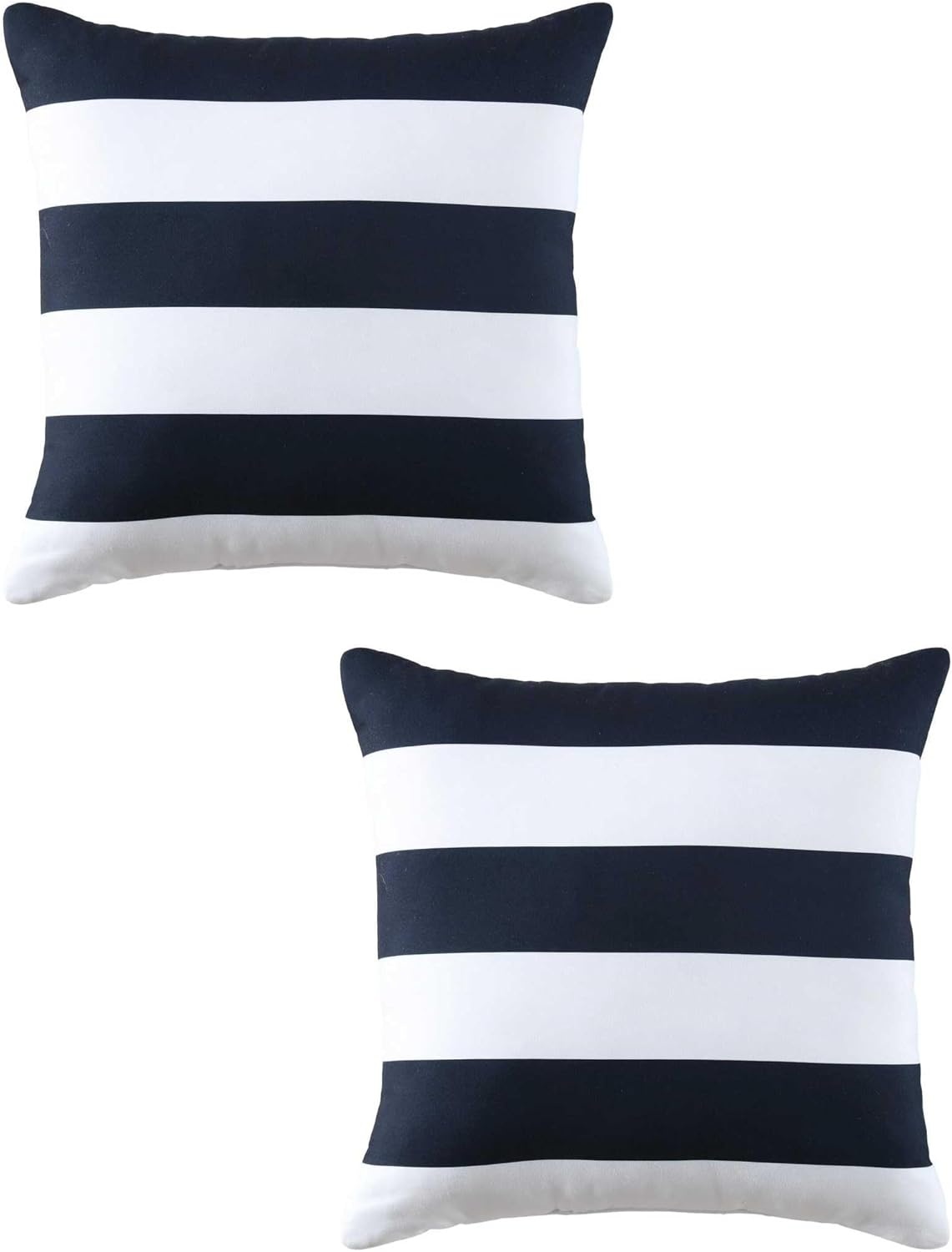 image:imageNautica Decorative Pillow Cotton Canvas Coastal Throw Pillow with Textured Embroidered Anchor Design Pillow for Couch or Bed 20 x 20 Ships Wheel BlueSailor Stripe Blue