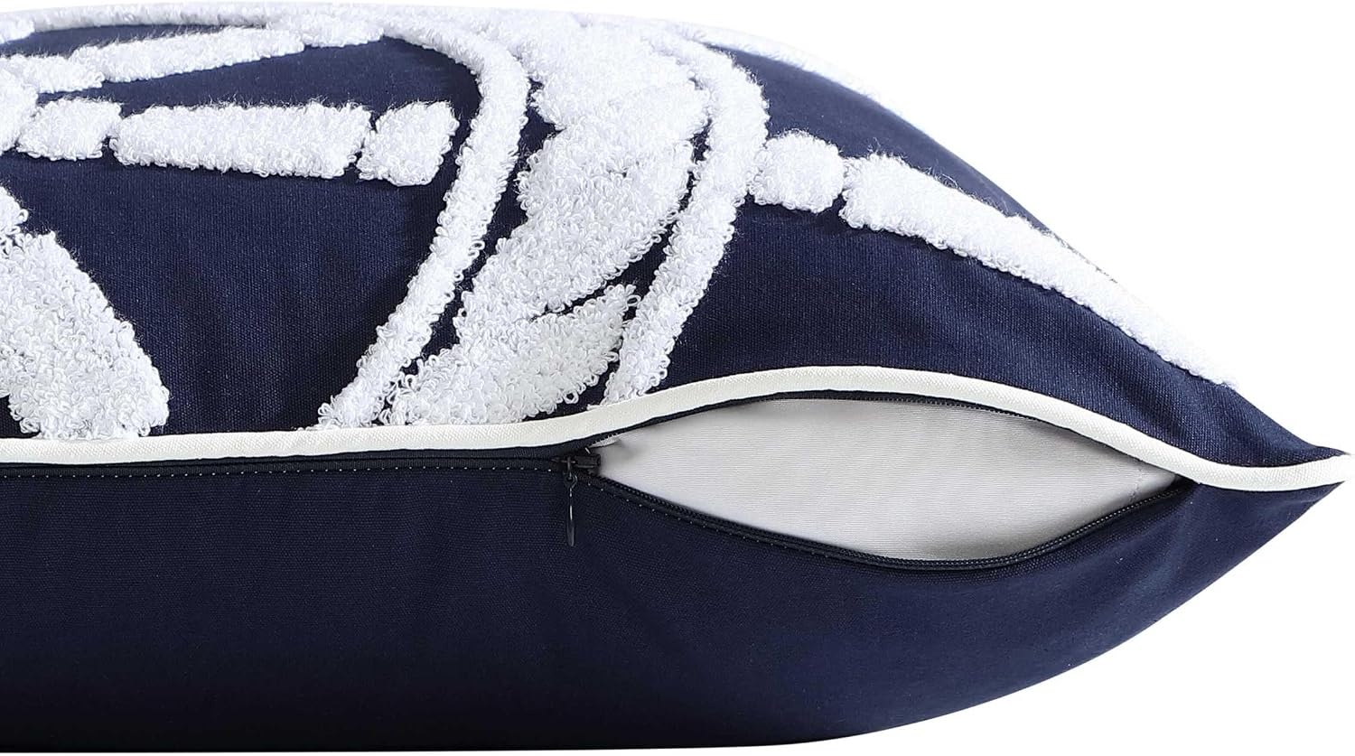 image:imageNautica Decorative Pillow Cotton Canvas Coastal Throw Pillow with Textured Embroidered Anchor Design Pillow for Couch or Bed 20 x 20 Ships Wheel BlueShips Wheel Blue