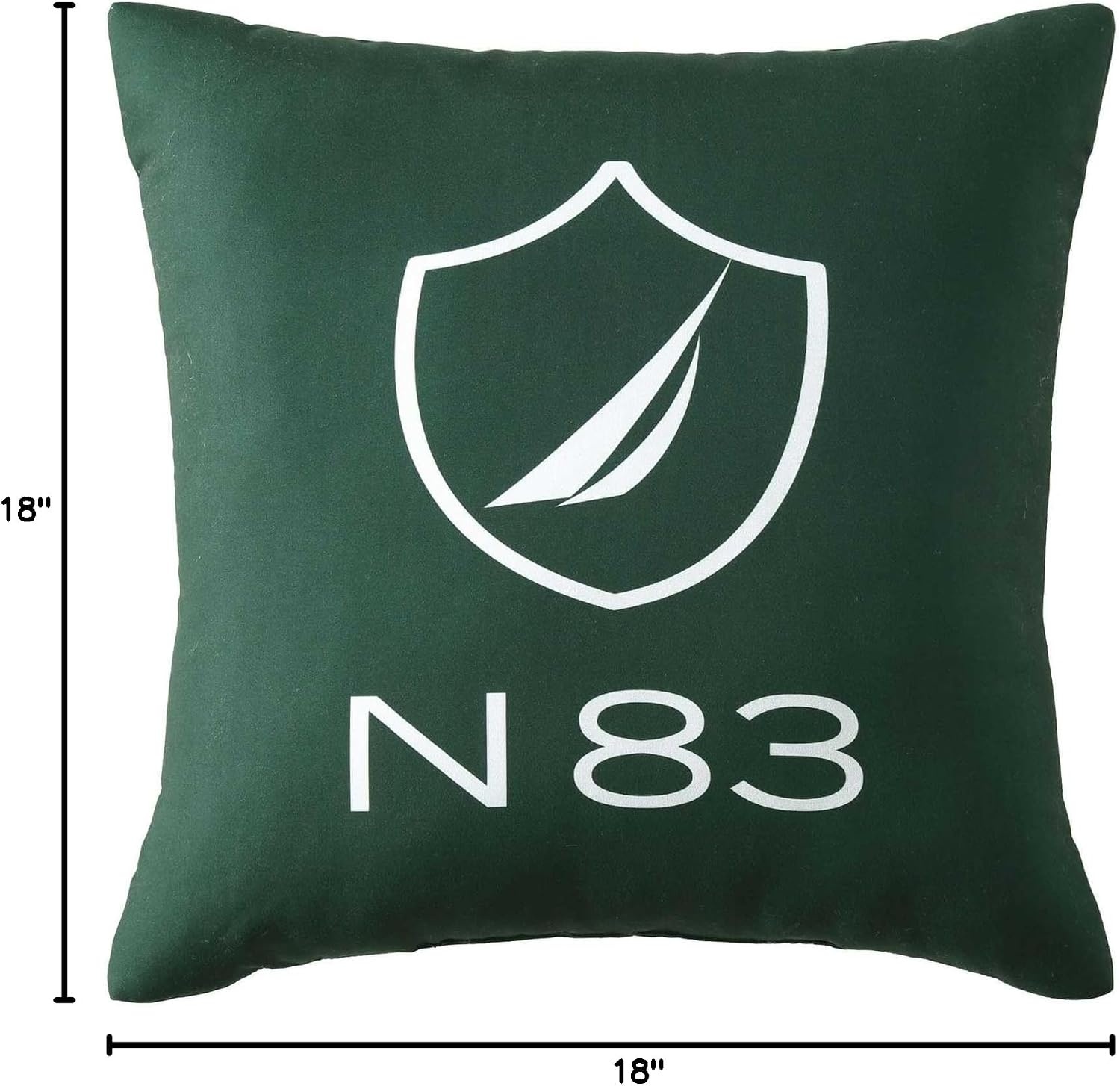 image:imageNautica Decorative Pillow Cotton Canvas Coastal Throw Pillow with Textured Embroidered Anchor Design Pillow for Couch or Bed 20 x 20 Ships Wheel BlueN83 Boat Green