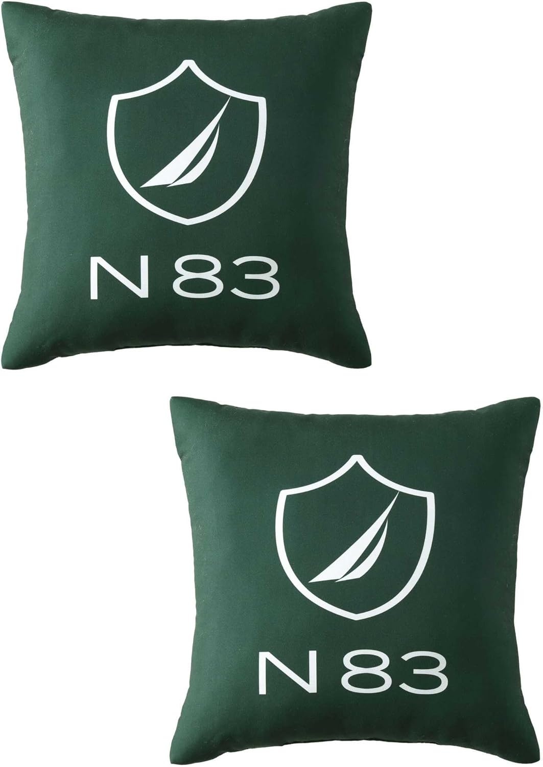 image:imageNautica Decorative Pillow Cotton Canvas Coastal Throw Pillow with Textured Embroidered Anchor Design Pillow for Couch or Bed 20 x 20 Ships Wheel BlueN83 Boat Green