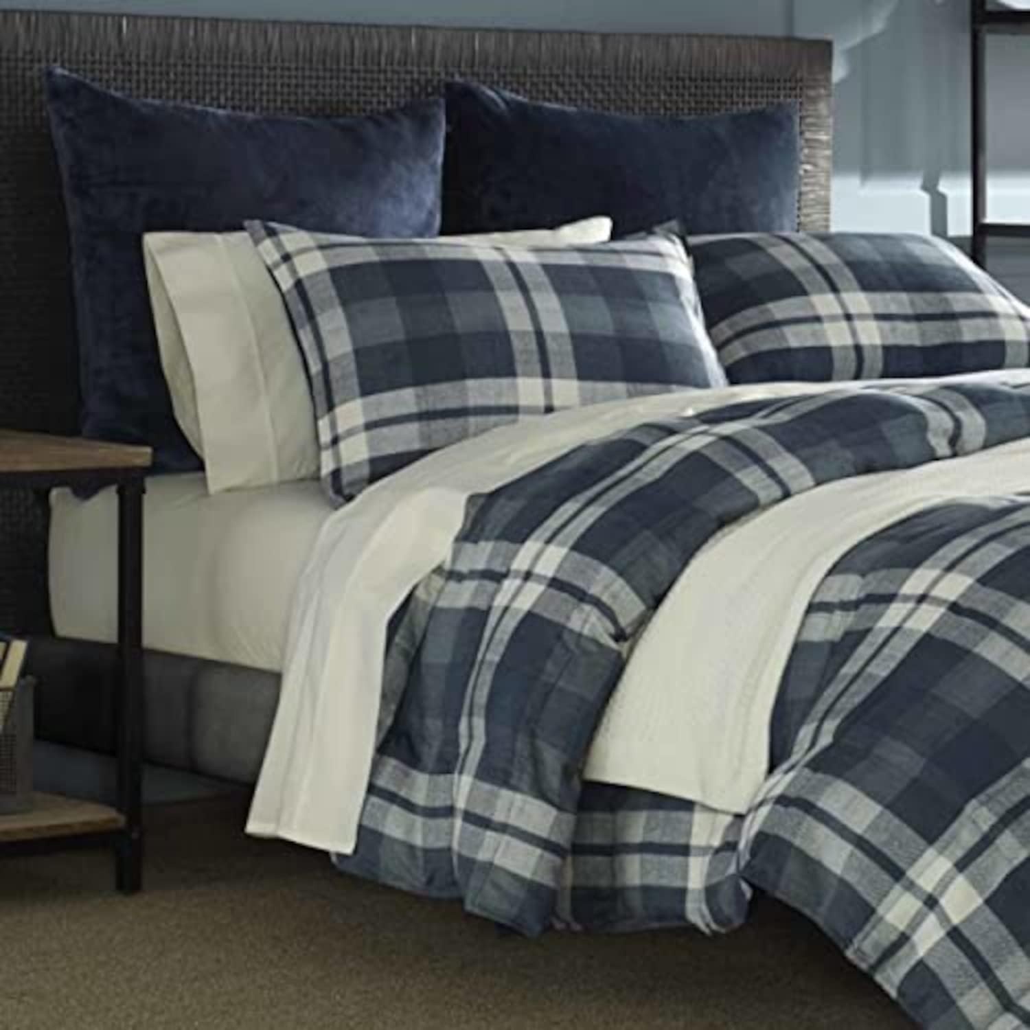 image:imageNautica Euro Sham Ultra Soft Plush Micro Flannel Fleece Bedding Hidden Zipper Closure amp KnifeEdge Finish Navy 26 x 26Navy