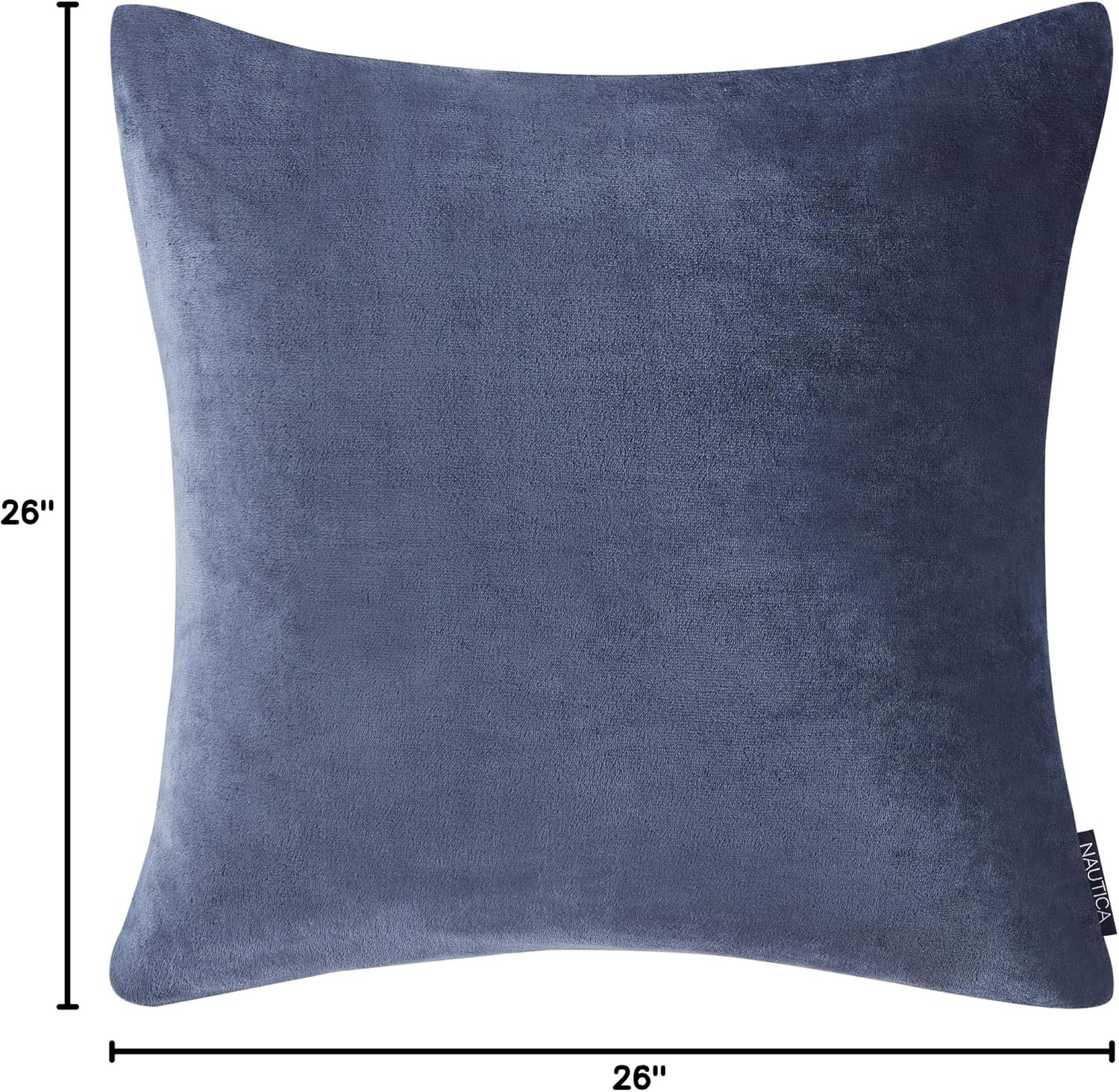 image:imageNautica Euro Sham Ultra Soft Plush Micro Flannel Fleece Bedding Hidden Zipper Closure amp KnifeEdge Finish Navy 26 x 26Navy