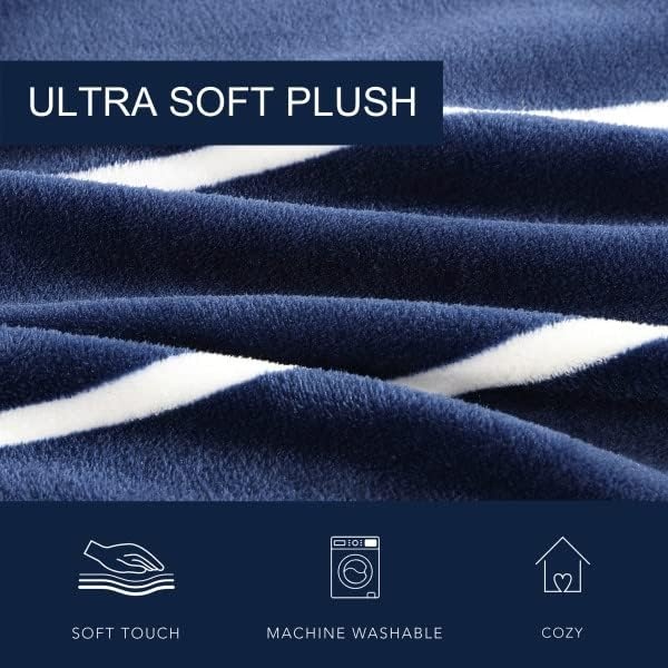 image:imageNautica Euro Sham Ultra Soft Plush Micro Flannel Fleece Bedding Hidden Zipper Closure amp KnifeEdge Finish Navy 26 x 26NavyWhite