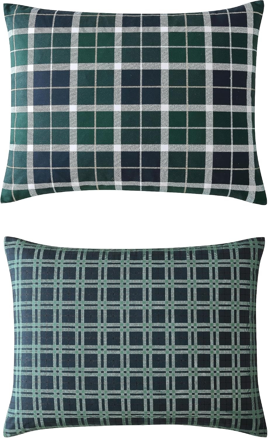 image:imageNautica Full Size Bed in a Bag Reversible Comforter Set with Fitted Sheet Pillowcases Shams amp Laundry Bag 7Piece College Dorm Room Essentials Captains BlueGreenNorthsail Plaid Navy
