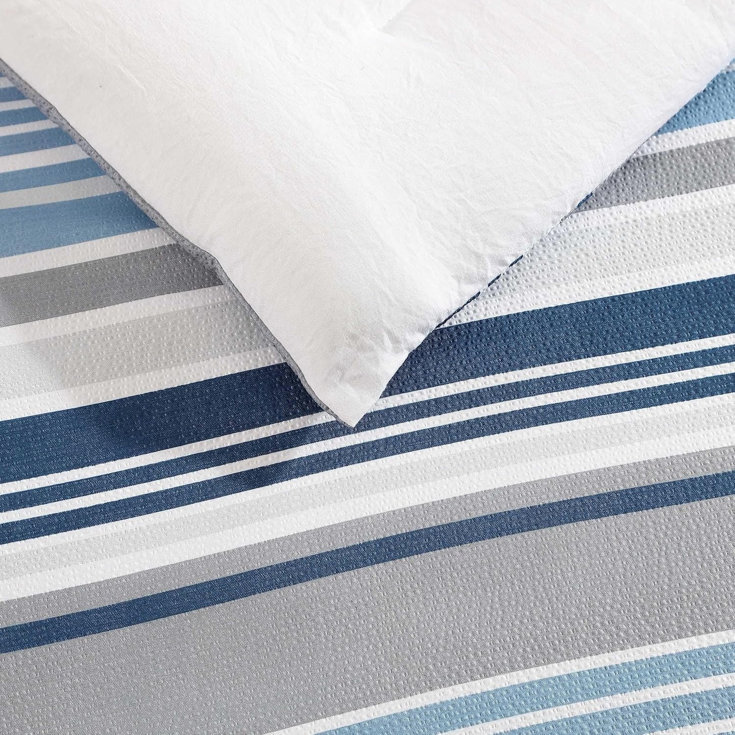 image:imageNautica Full Size Bed in a Bag Reversible Comforter Set with Fitted Sheet Pillowcases Shams amp Laundry Bag 7Piece College Dorm Room Essentials Captains BlueGreenBradlee Blue