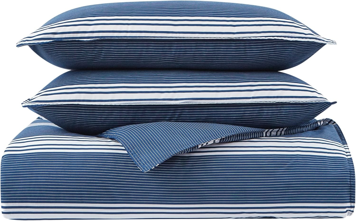 image:imageNautica Queen Comforter Set Reversible Bedding with Matching Shams Stripe Room Decor Bed Set College Dorm Room Essentials Craver CharcoalCraver Navy
