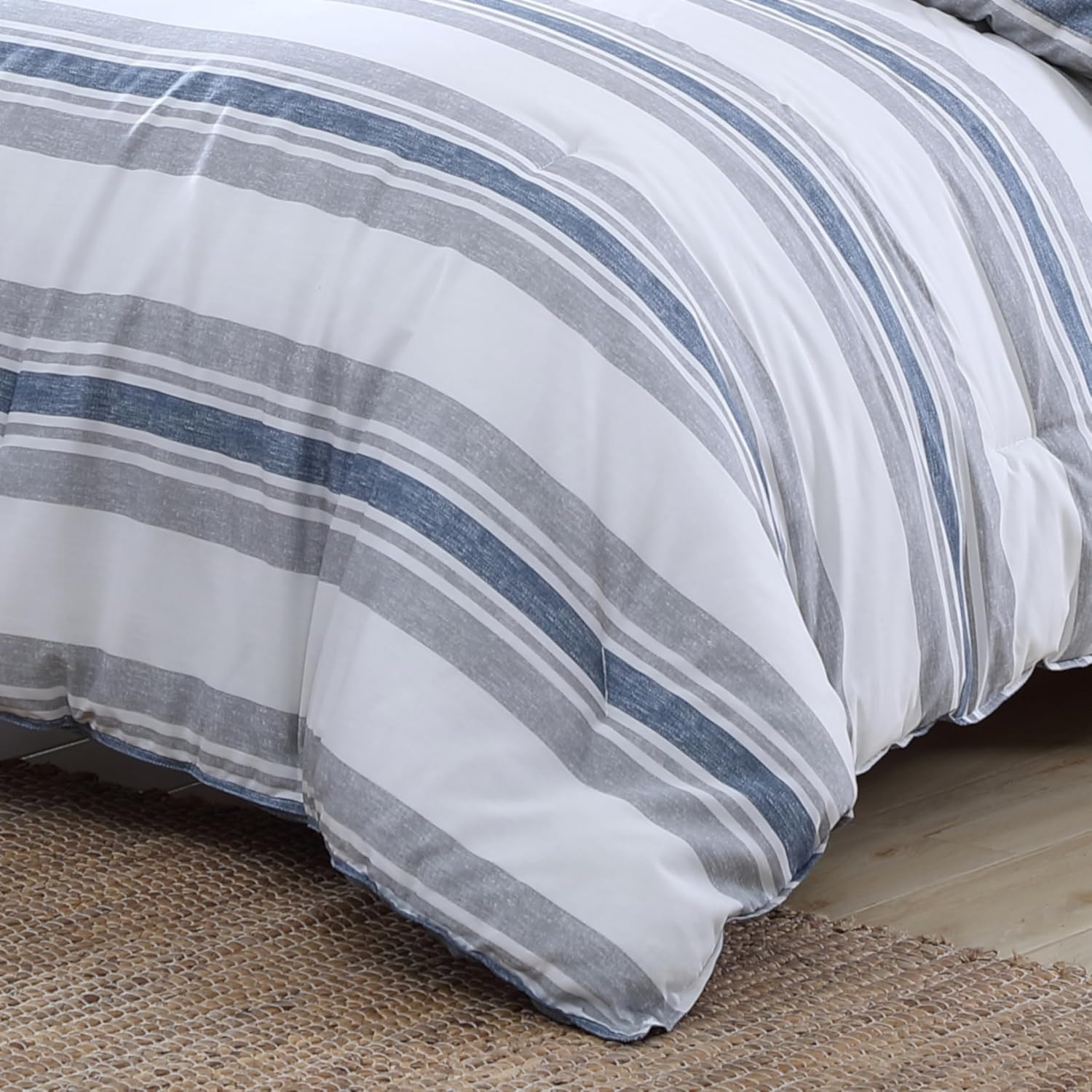 image:imageNautica Queen Comforter Set Reversible Bedding with Matching Shams Stripe Room Decor College Dorm Room Essentials Bay Shore NavyBay Shore Navy