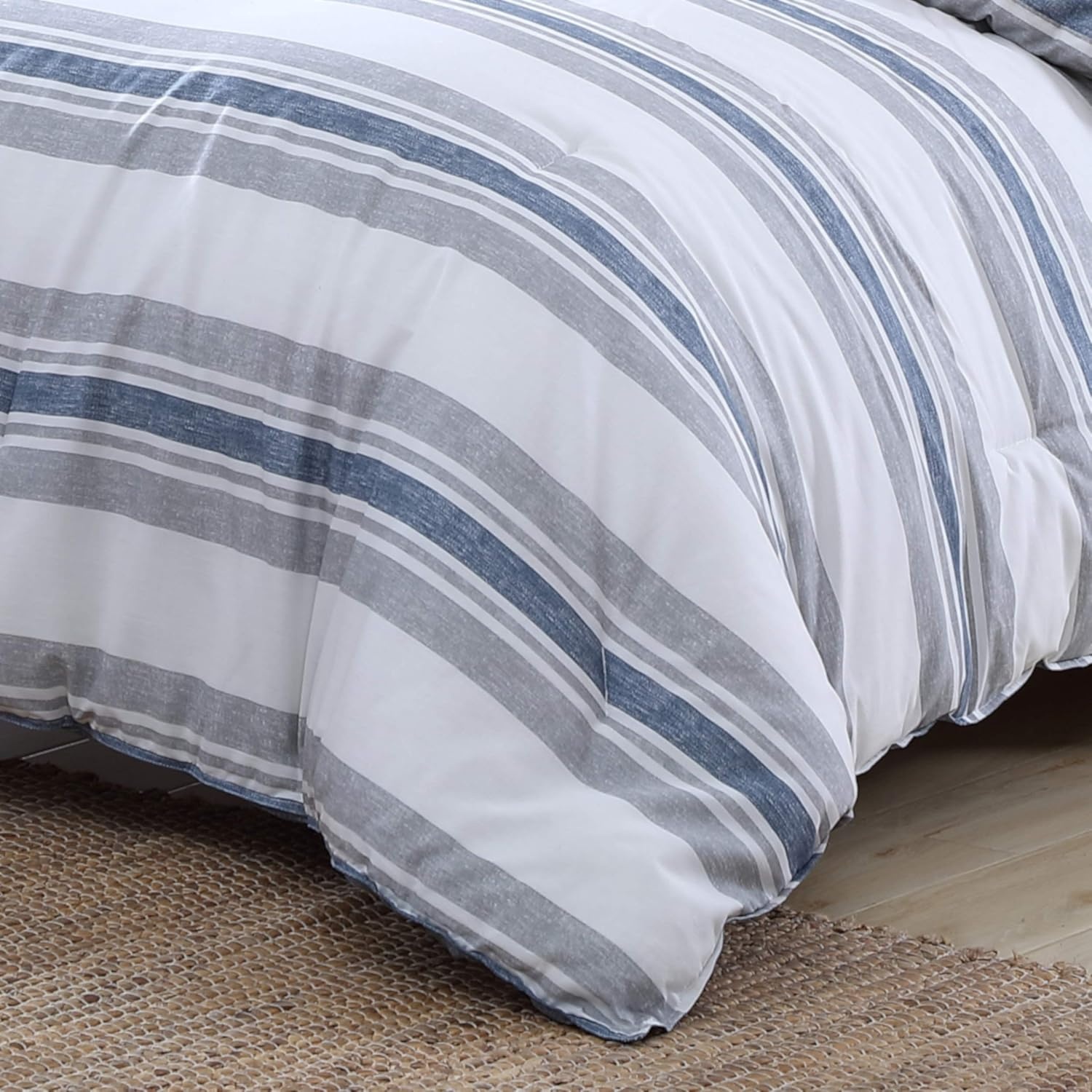image:imageNautica Queen Comforter Set Reversible Bedding with Matching Shams Stripe Room Decor College Dorm Room Essentials Bay Shore NavyBay Shore Navy