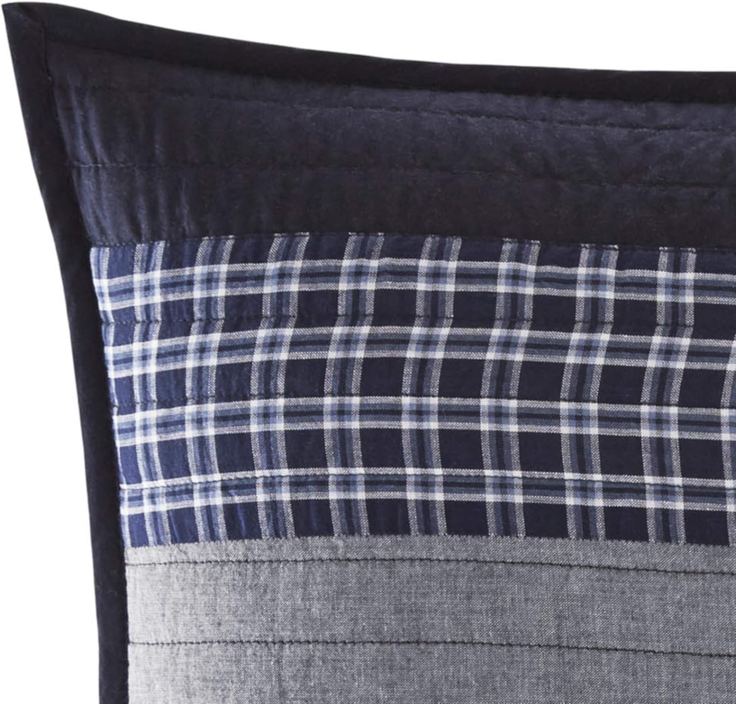 image:imageNautica Queen Comforter Set Reversible Bedding with Matching Shams Stripe Room Decor College Dorm Room Essentials Bay Shore NavyBlueGrey