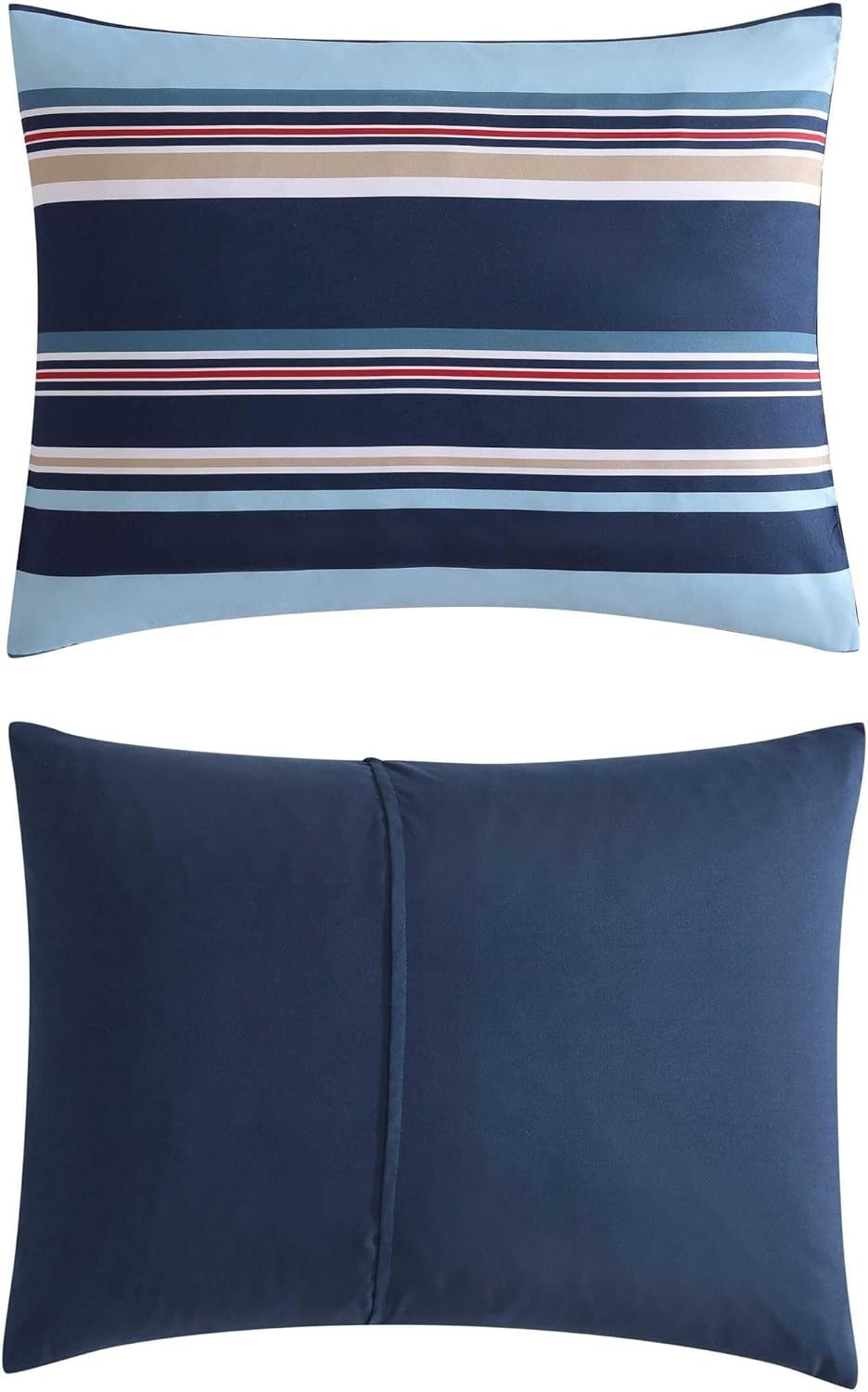 image:imageNautica Queen Comforter Set Reversible Bedding with Matching Shams Stripe Room Decor College Dorm Room Essentials Bay Shore NavyColton Blue
