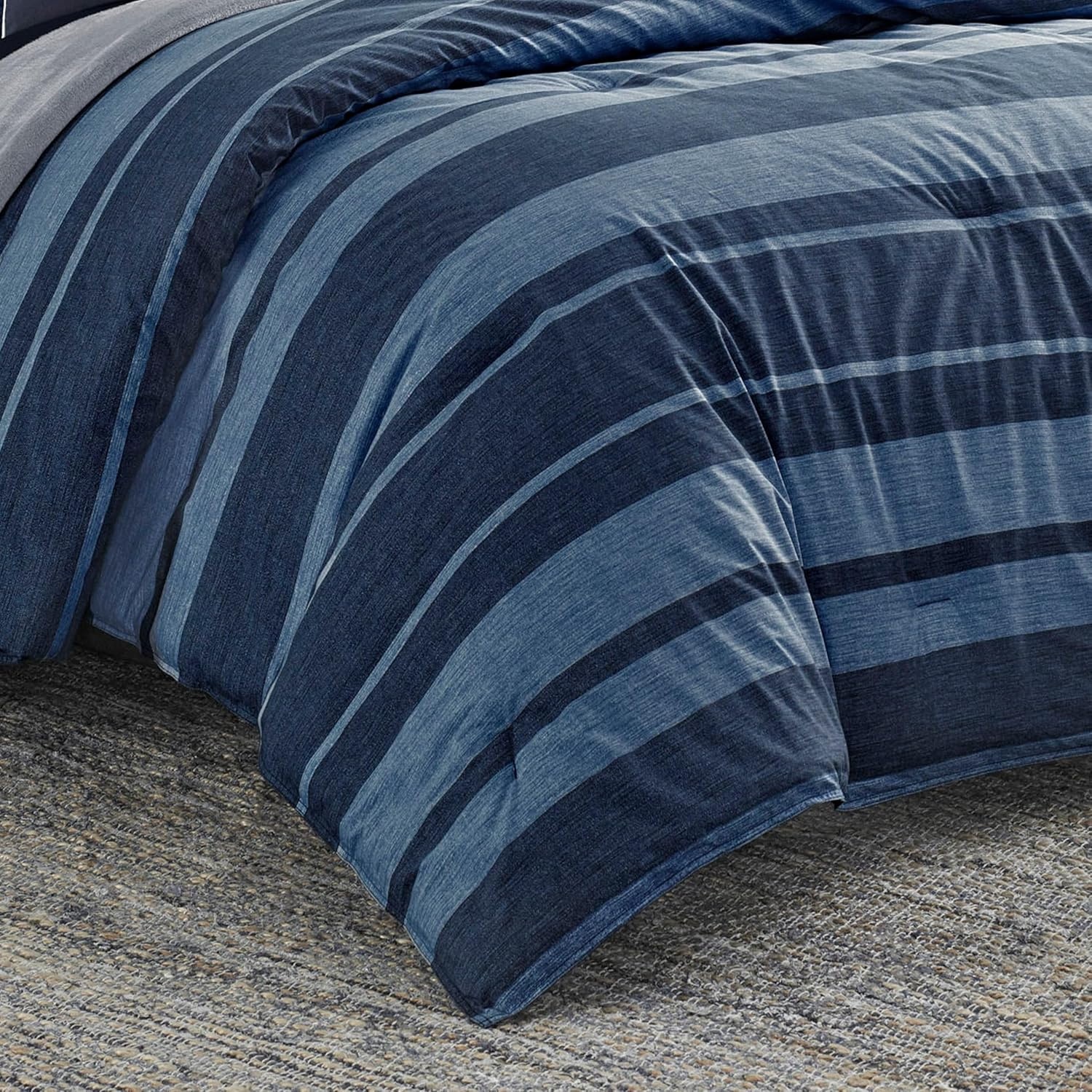 image:imageNautica Queen Comforter Set Reversible Bedding with Matching Shams Stripe Room Decor College Dorm Room Essentials Bay Shore NavyLongpoint Navy