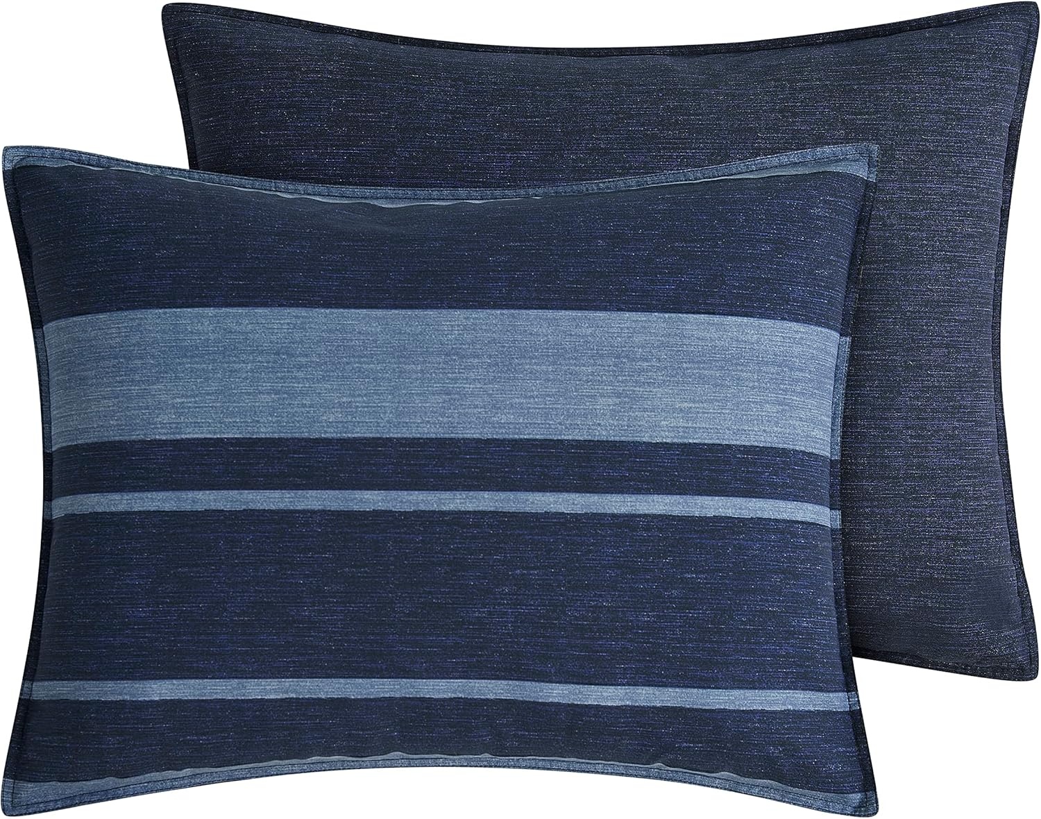 image:imageNautica Queen Comforter Set Reversible Bedding with Matching Shams Stripe Room Decor College Dorm Room Essentials Bay Shore NavyLongpoint Navy