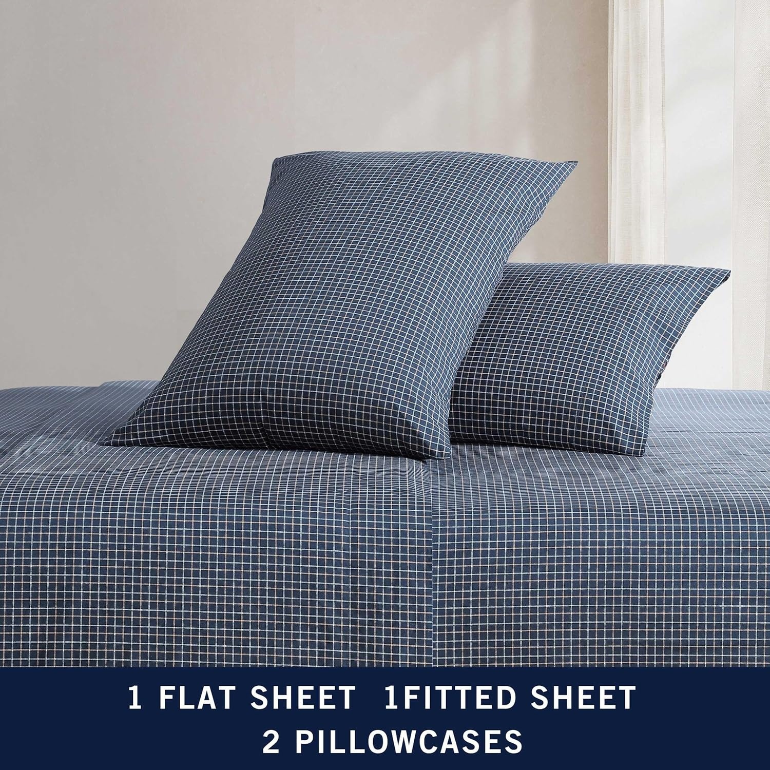 image:imageNautica Queen Comforter Set Reversible Bedding with Matching Shams Stripe Room Decor College Dorm Room Essentials Bay Shore NavyReece Plaid