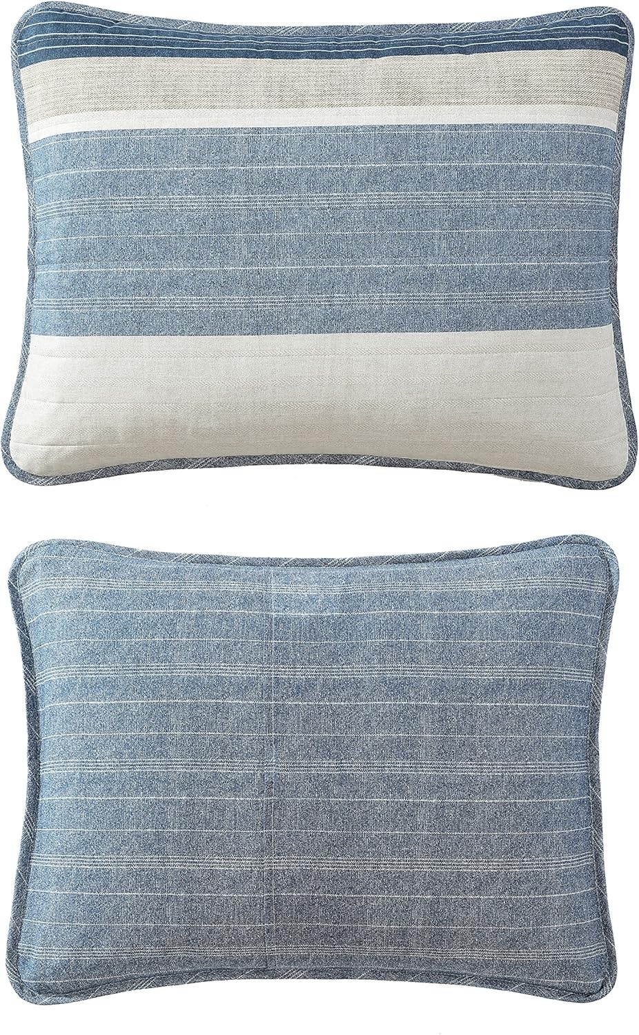 image:imageNautica Queen Quilt Set Reversible Bedding with Matching Shams Stripe Room Decor Lightweight Bed Set College Dorm Room Essentials Ridgeport BeigeRidgeport Denim