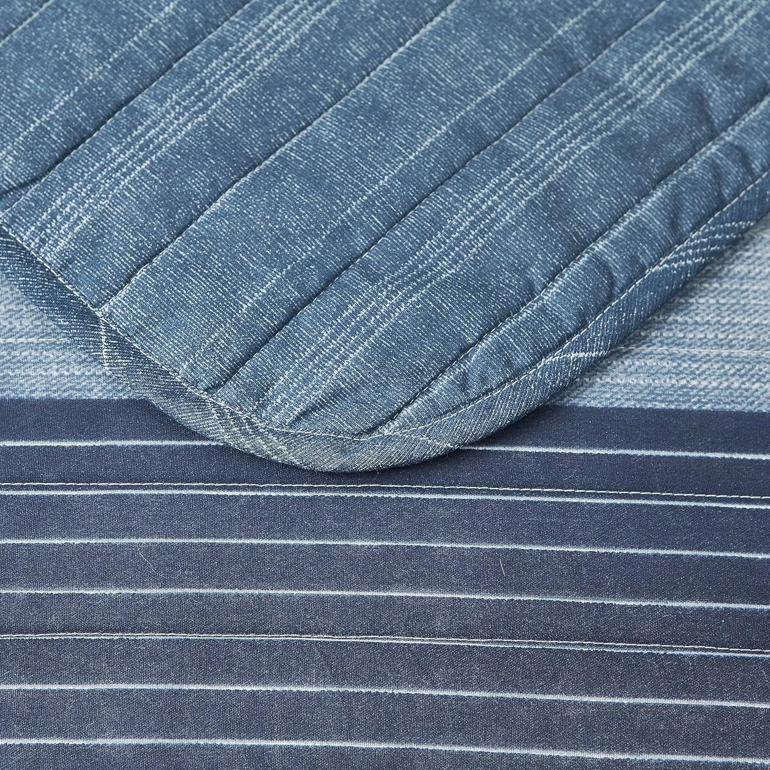 image:imageNautica Queen Quilt Set Reversible Bedding with Matching Shams Stripe Room Decor Lightweight Bed Set College Dorm Room Essentials Ridgeport BeigeRidgeport Medium Blue