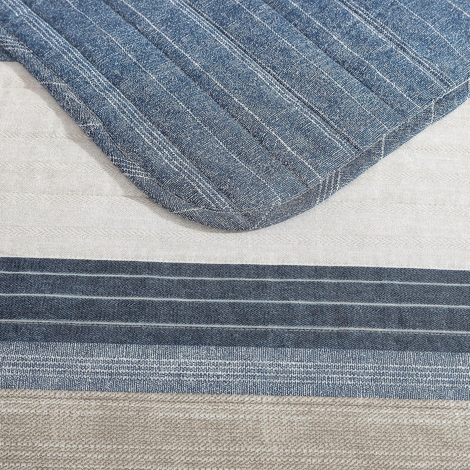 image:imageNautica Queen Quilt Set Reversible Bedding with Matching Shams Stripe Room Decor Lightweight Bed Set College Dorm Room Essentials Ridgeport BeigeRidgeport Denim