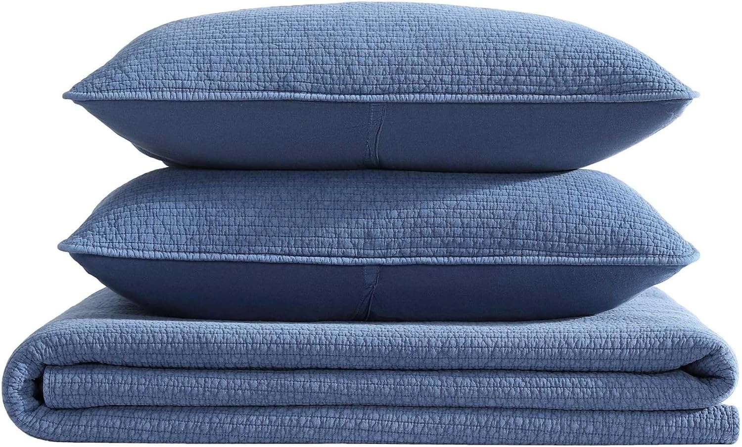 image:imageNautica Quilt Set Super Soft Solid Washed Woven Cotton Bedding with Matching Sham Casual Style Home Essentials Seashore Stitch Beige TwinSeashore Stitch Navy
