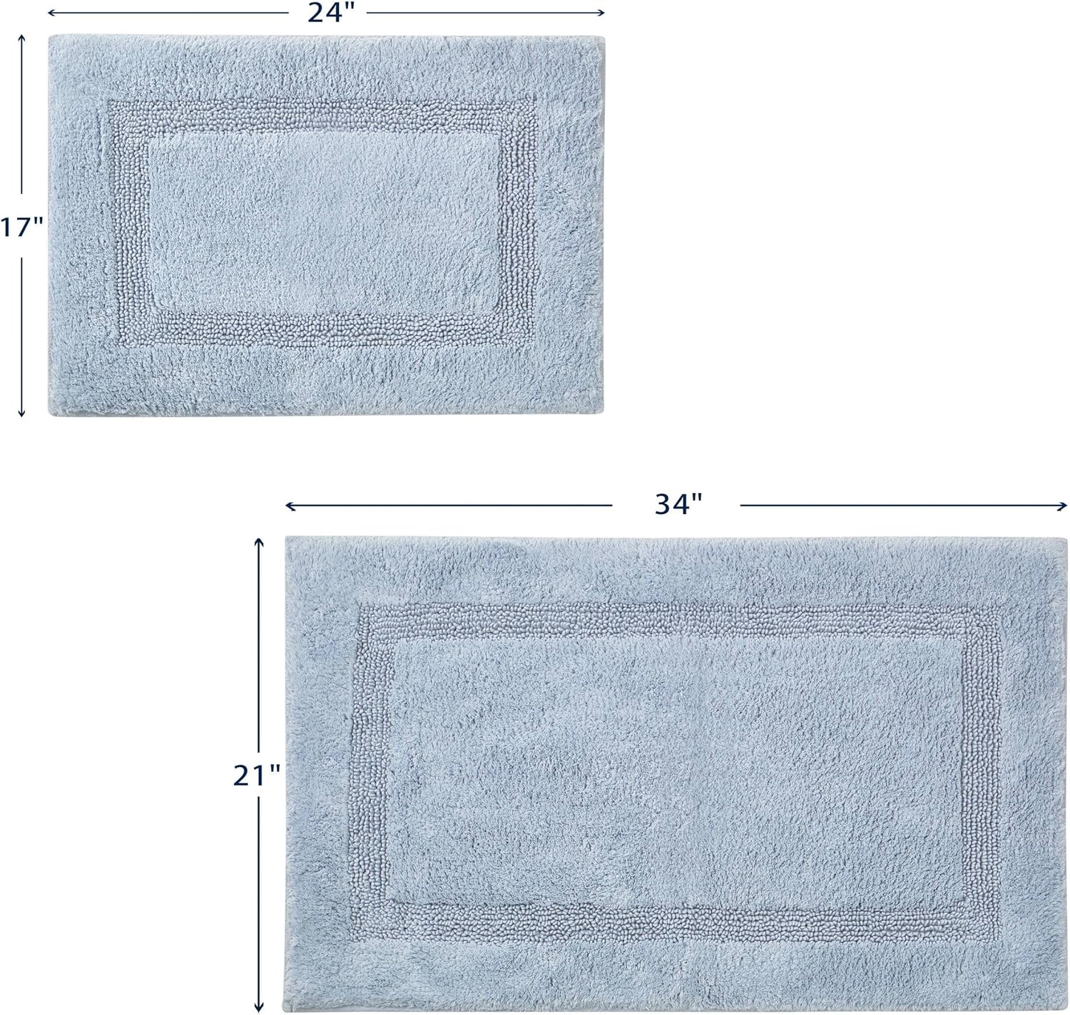 image:imageNautica Runner Rug Soft amp Absorbent Tufted Cotton Bath Rug with SkidResistant Backing OekoTex Certified Peniston Brown 60 x 22Peniston Blue