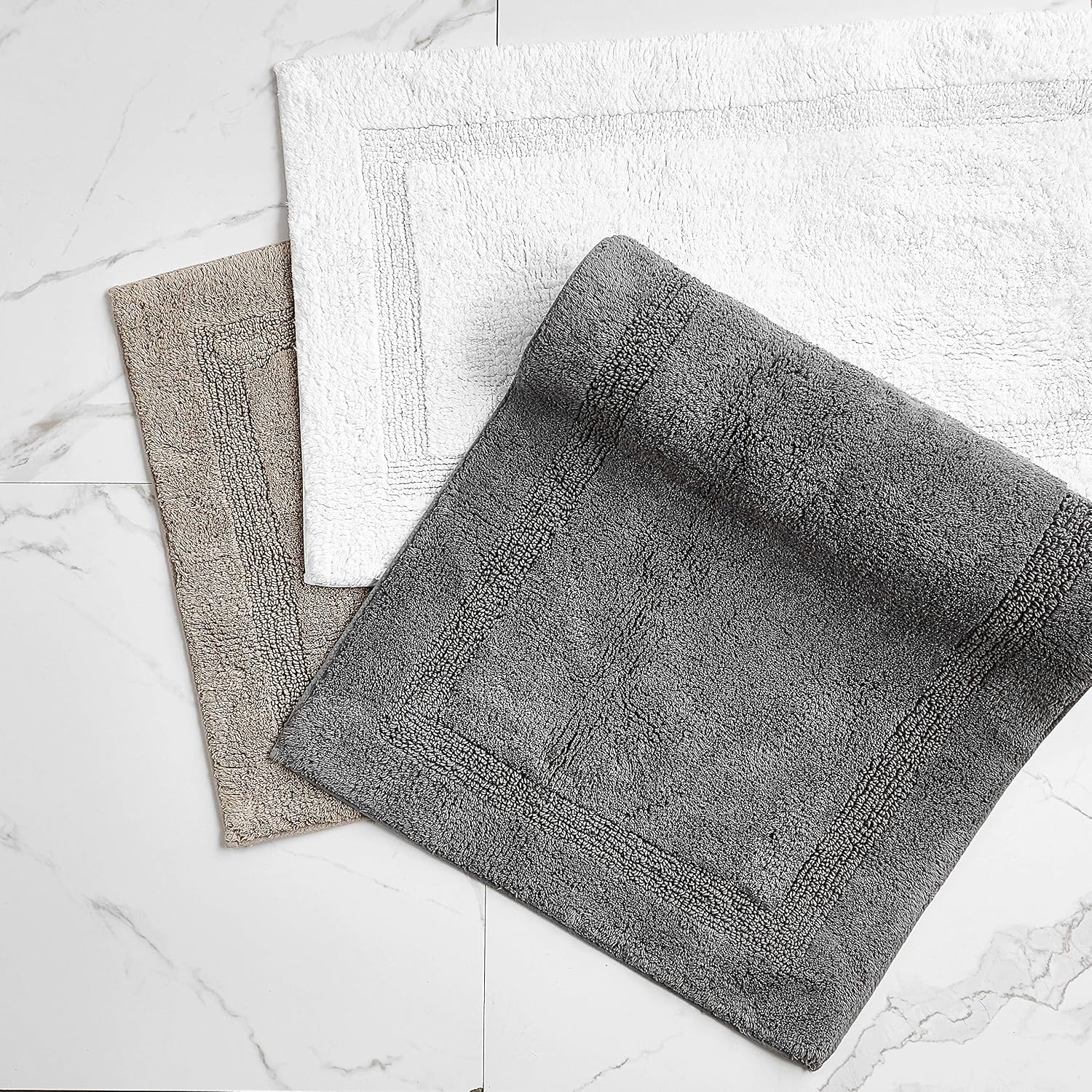 image:imageNautica Runner Rug Soft amp Absorbent Tufted Cotton Bath Rug with SkidResistant Backing OekoTex Certified Peniston Brown 60 x 22Peniston White