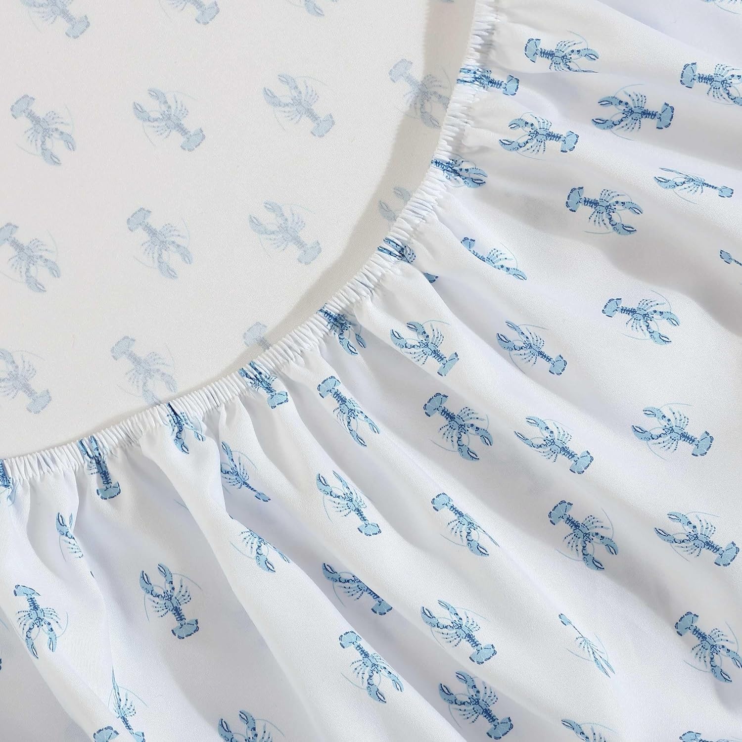 image:imageNautica Sheet Set Breathable amp Cooling Microfiber Bedding with Matching Pillowcase Deep Pocket Fully Elasticized Nantucket Lobster Ocean Breeze Blue TwinNantucket Lobster Ocean Breeze Blue