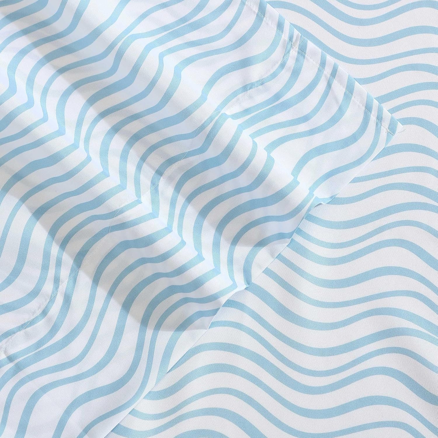 image:imageNautica Sheet Set Breathable amp Cooling Microfiber Bedding with Matching Pillowcase Deep Pocket Fully Elasticized Nantucket Lobster Ocean Breeze Blue TwinLinearly Waves Ocean Breeze Blue