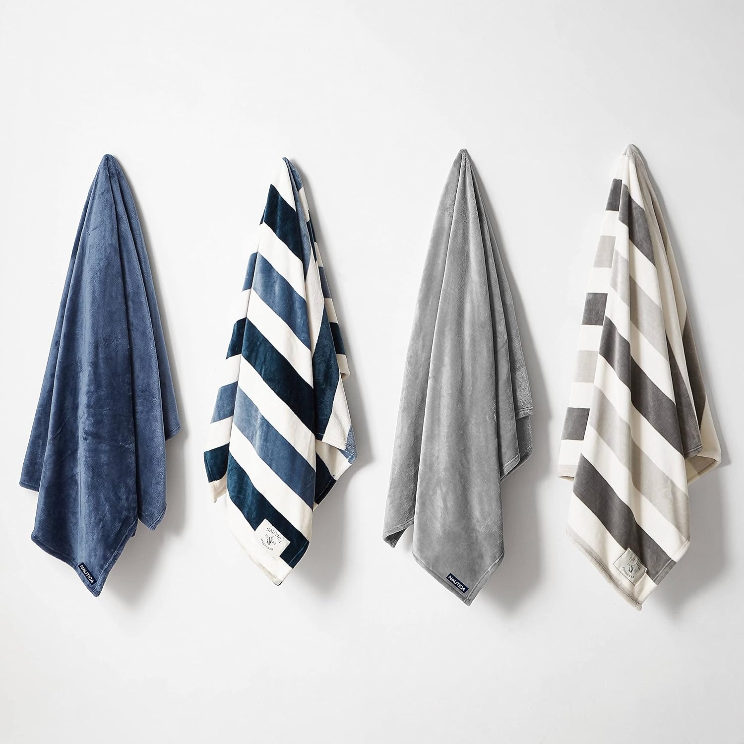 image:imageNautica Throw Blanket Super Soft amp Cozy Fleece Blanket Lightweight Plush Bedding for Couch amp Bed Awning Stripe Navy 50 x 60Awning Stripe BlueWhite