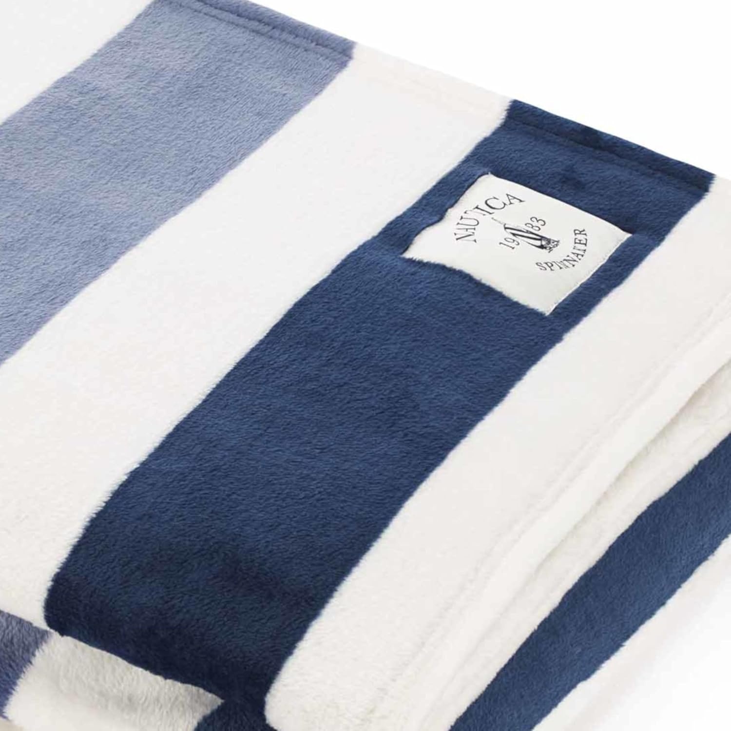 image:imageNautica Throw Blanket Super Soft amp Cozy Fleece Blanket Lightweight Plush Bedding for Couch amp Bed Awning Stripe Navy 50 x 60Awning Stripe BlueWhite