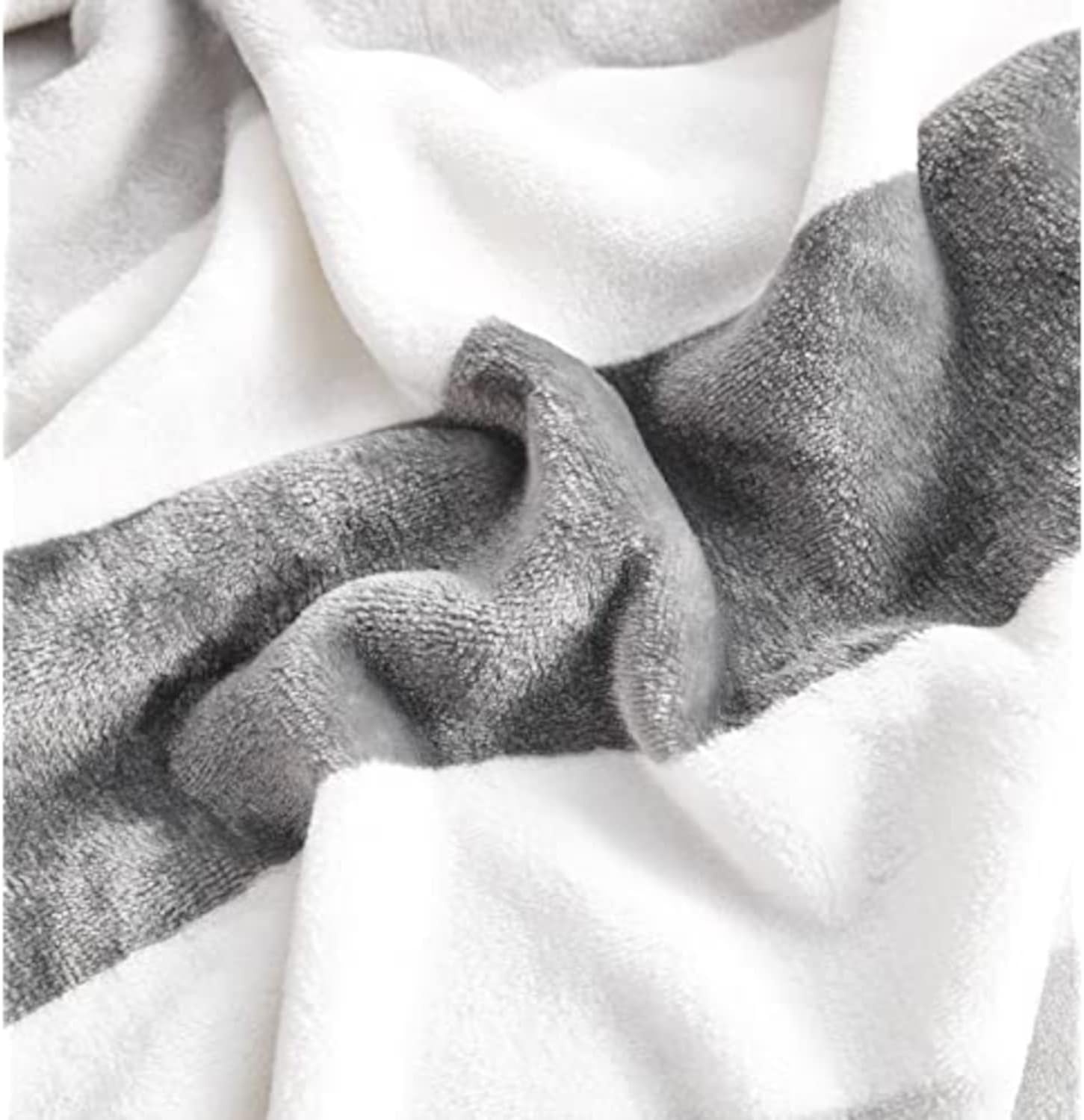 image:imageNautica Throw Blanket Super Soft amp Cozy Fleece Blanket Lightweight Plush Bedding for Couch amp Bed Awning Stripe Navy 50 x 60Awning Stripe GreyWhite