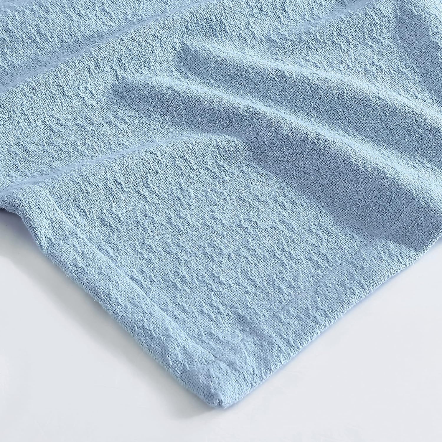 image:imageNautica Twin Blanket Cotton Woven Bedding MediumWeight for All Seasons Ideal Dorm Essentials OekoTex Certified Ripple Cove BlueRipple Cove Blue