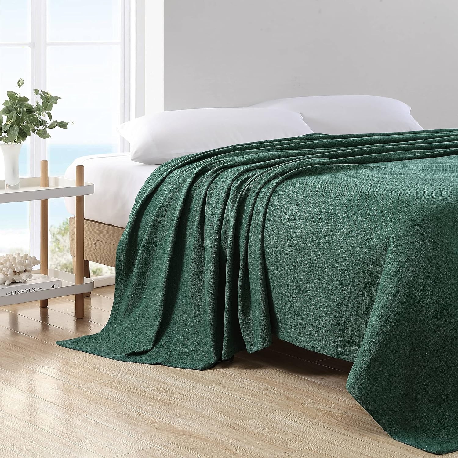 image:imageNautica Twin Blanket Cotton Woven Bedding MediumWeight for All Seasons Ideal Dorm Essentials OekoTex Certified Ripple Cove BlueRipple Cove Green