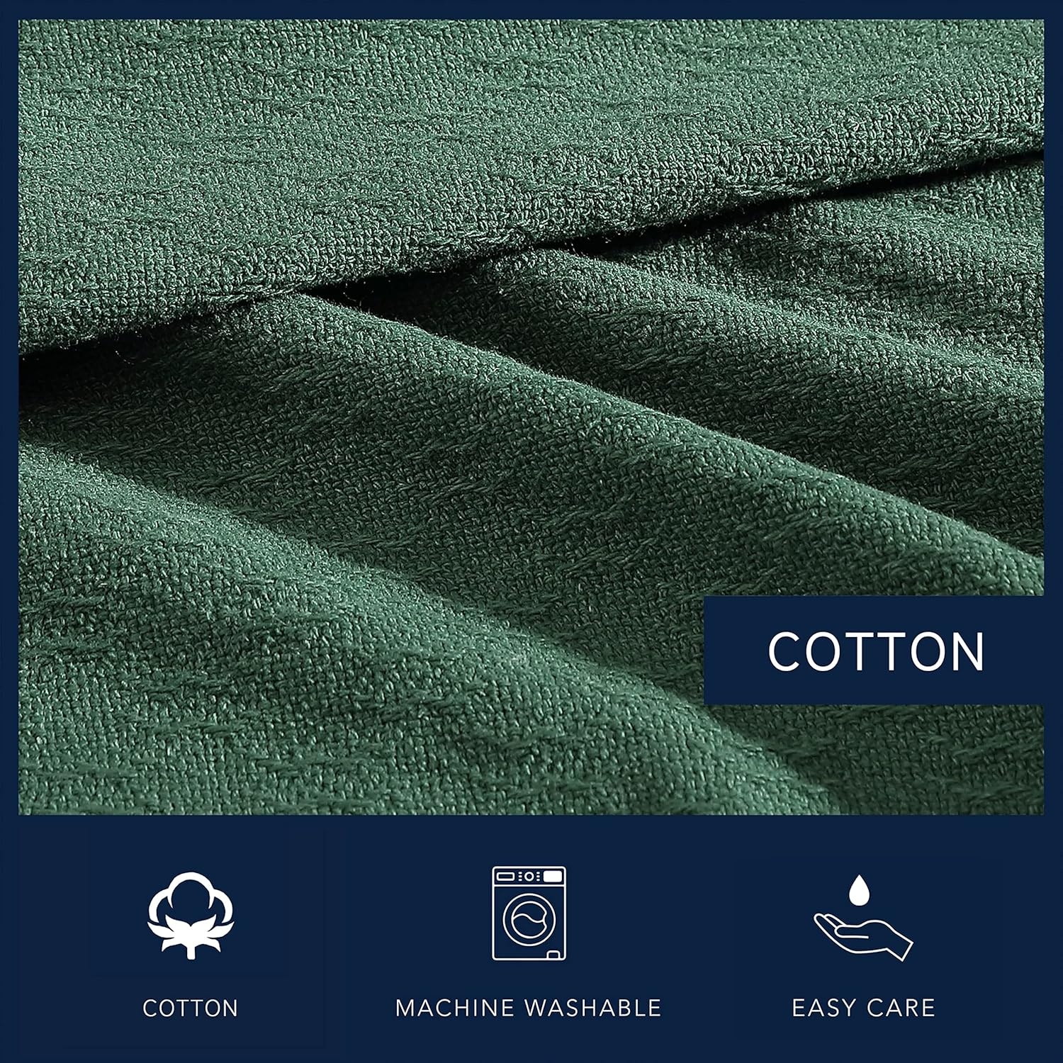 image:imageNautica Twin Blanket Cotton Woven Bedding MediumWeight for All Seasons Ideal Dorm Essentials OekoTex Certified Ripple Cove BlueRipple Cove Green
