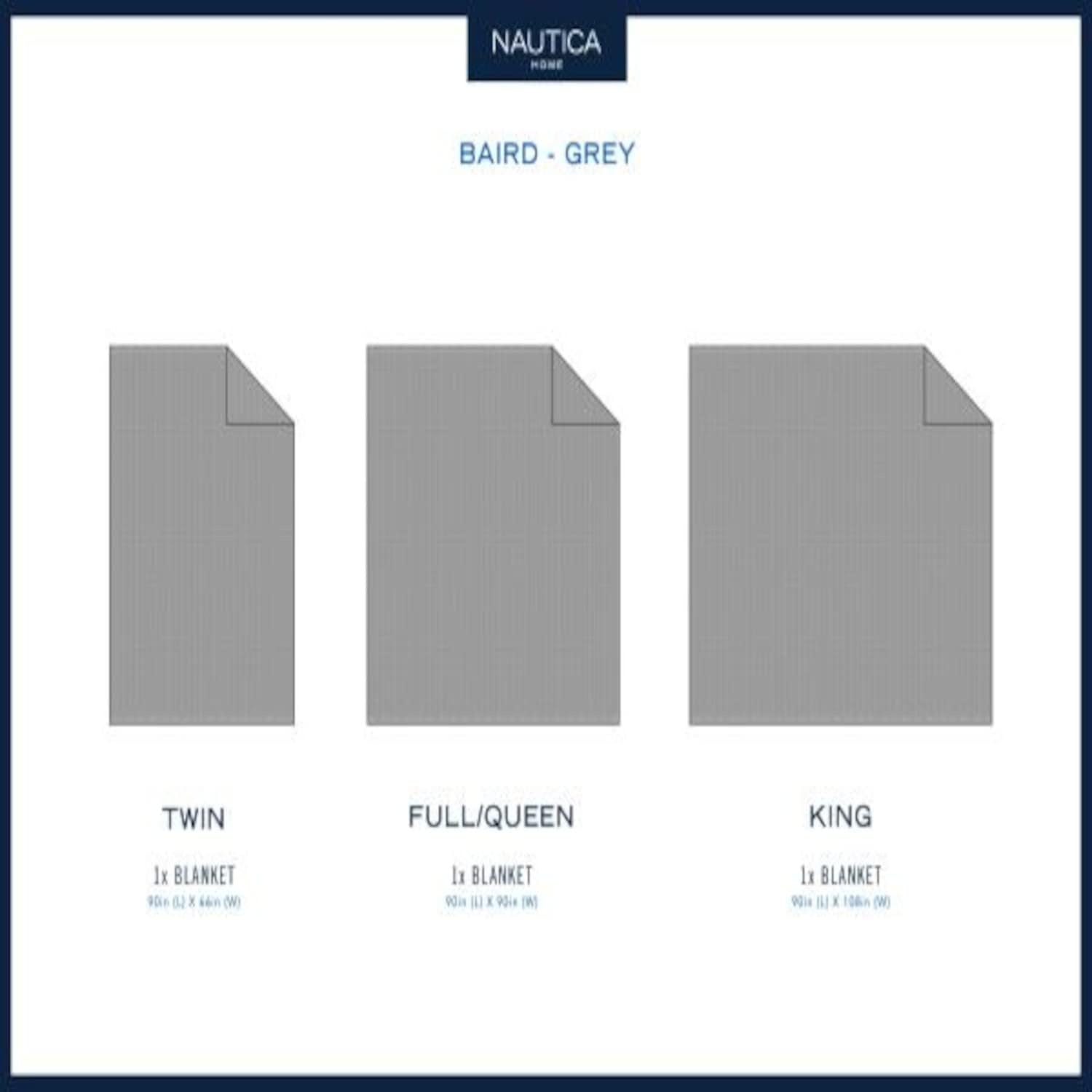 image:imageNautica Twin Blanket Diamond Weave Cotton Bedding MediumWeight for All Seasons Ideal Dorm Essentials OekoTex Certified Baird GreyBaird Grey