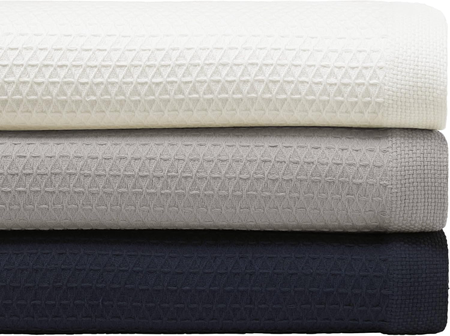 image:imageNautica Twin Blanket Diamond Weave Cotton Bedding MediumWeight for All Seasons Ideal Dorm Essentials OekoTex Certified Baird GreyBaird White