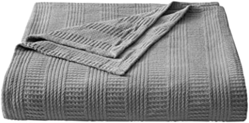image:imageNautica Twin Blanket Woven Textured Cotton Bedding Ideal for Bed or Couch Dorm Essentials OekoTex Certified Rope Stripe NavyGrey