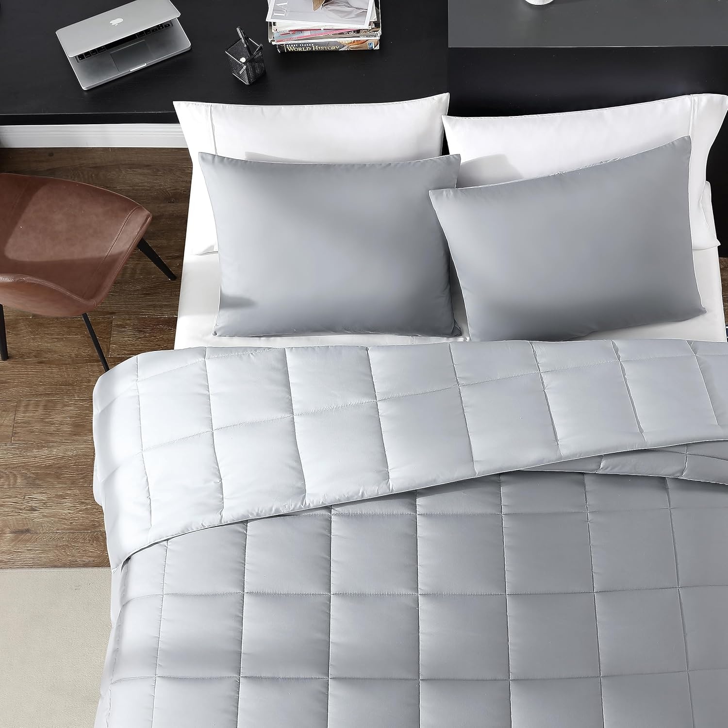 image:imageNautica Twin Comforter Set Peached Microfiber Bedding with Matching Sham Lightweight for Year Round Use Dorm Essentials OekoTex Certified Longdale Solid NavyLongdale Solid Grey