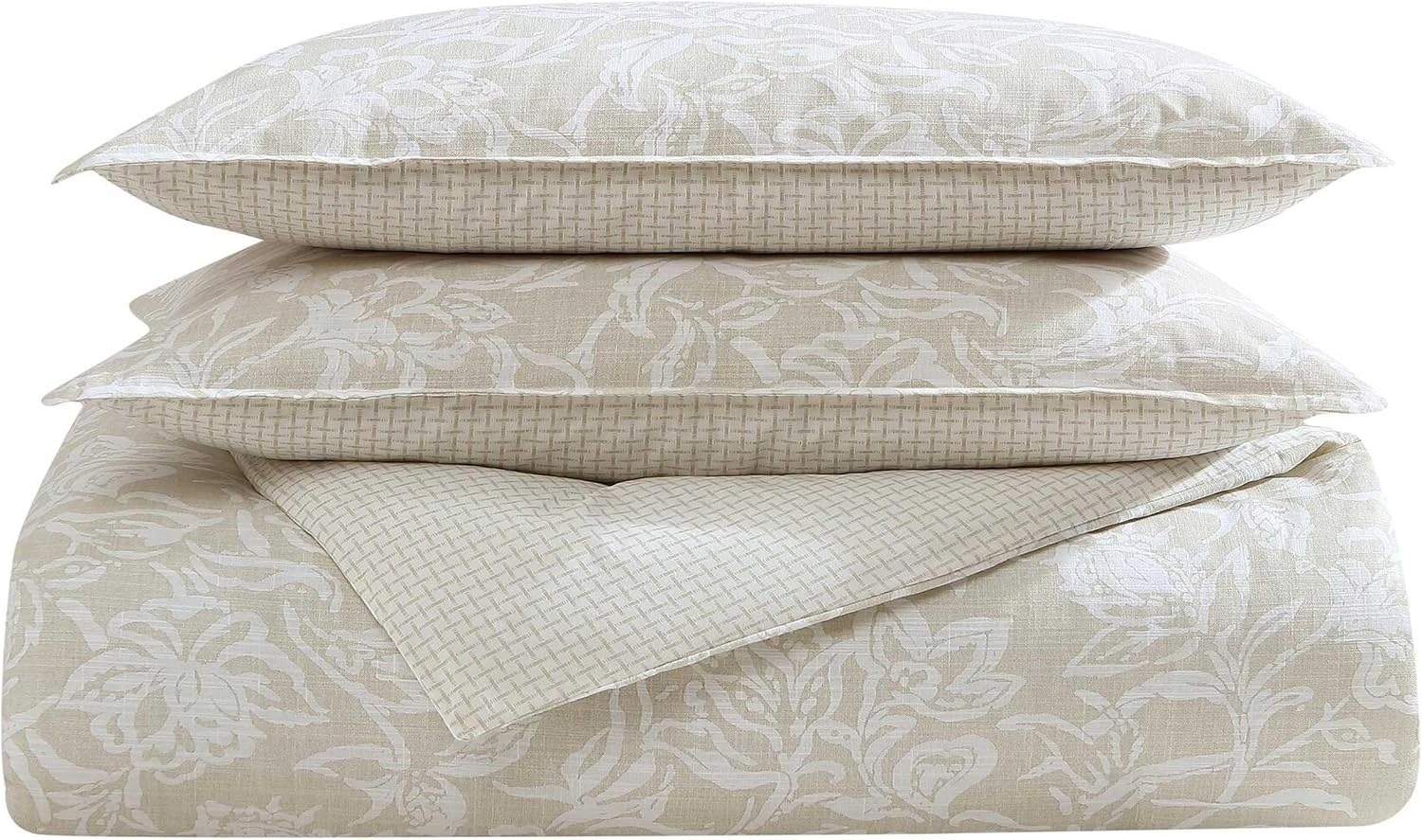 image:imageNautica Twin Comforter Set Reversible Bedding with Matching Sham Floral Room Decor College Dorm Room Essentials Tortola BlueTortola Beige