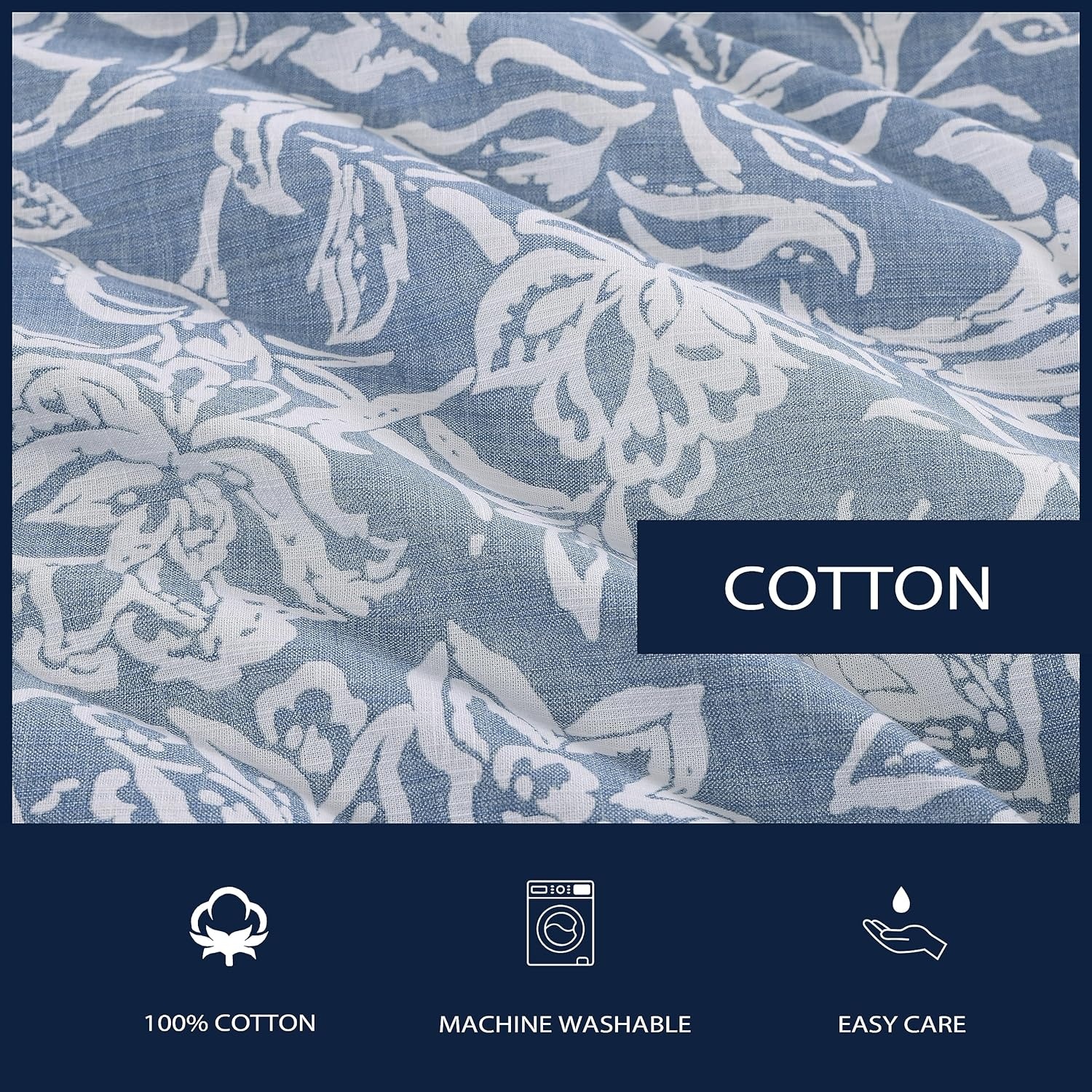 image:imageNautica Twin Comforter Set Reversible Bedding with Matching Sham Floral Room Decor College Dorm Room Essentials Tortola BlueTortola Blue