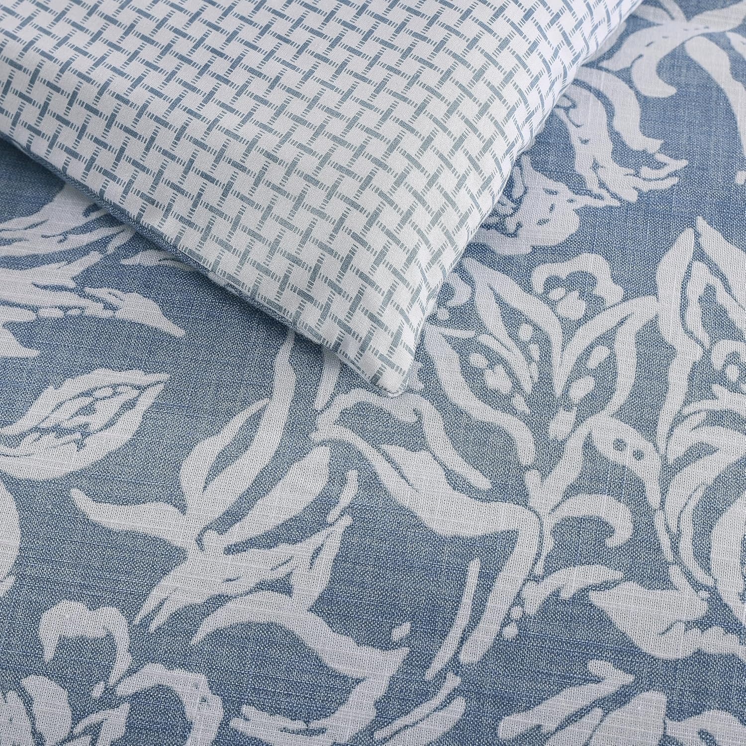 image:imageNautica Twin Comforter Set Reversible Bedding with Matching Sham Floral Room Decor College Dorm Room Essentials Tortola BlueTortola Blue
