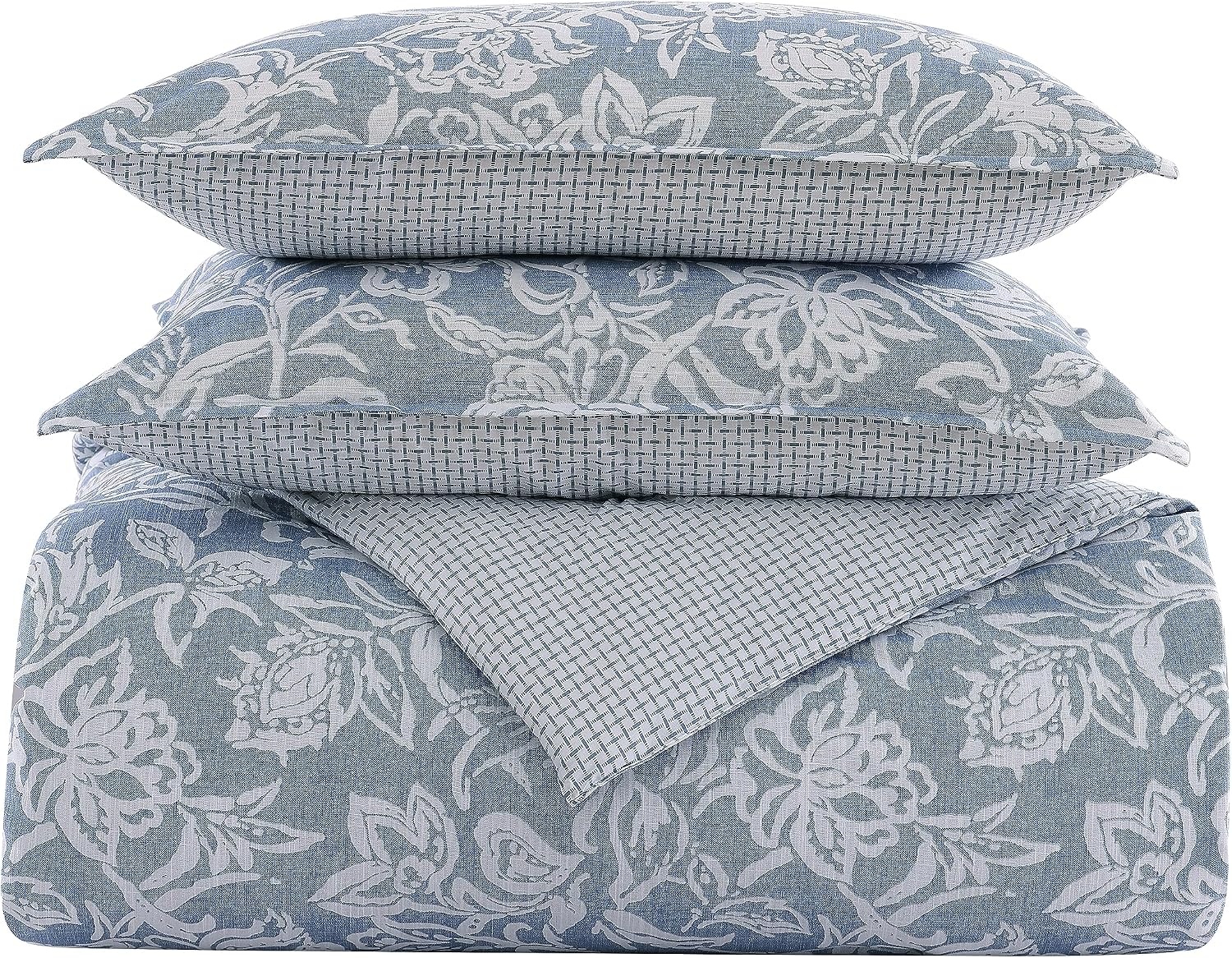 image:imageNautica Twin Comforter Set Reversible Bedding with Matching Sham Floral Room Decor College Dorm Room Essentials Tortola BlueTortola Blue