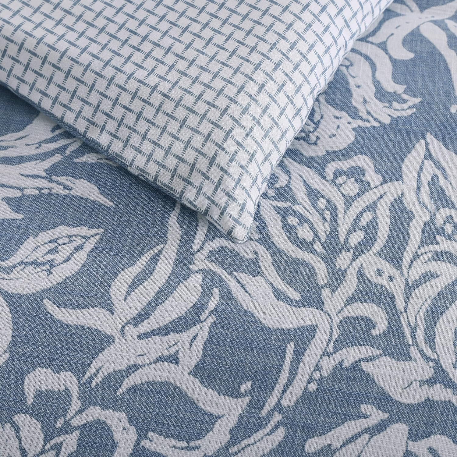 image:imageNautica Twin Comforter Set Reversible Bedding with Matching Sham Floral Room Decor College Dorm Room Essentials Tortola BlueTortola Blue