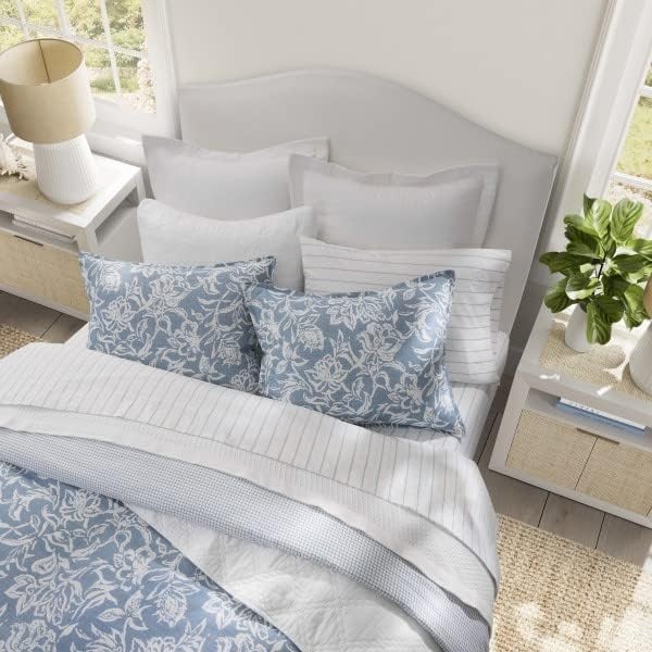 image:imageNautica Twin Comforter Set Reversible Bedding with Matching Sham Floral Room Decor College Dorm Room Essentials Tortola BlueTortola Blue