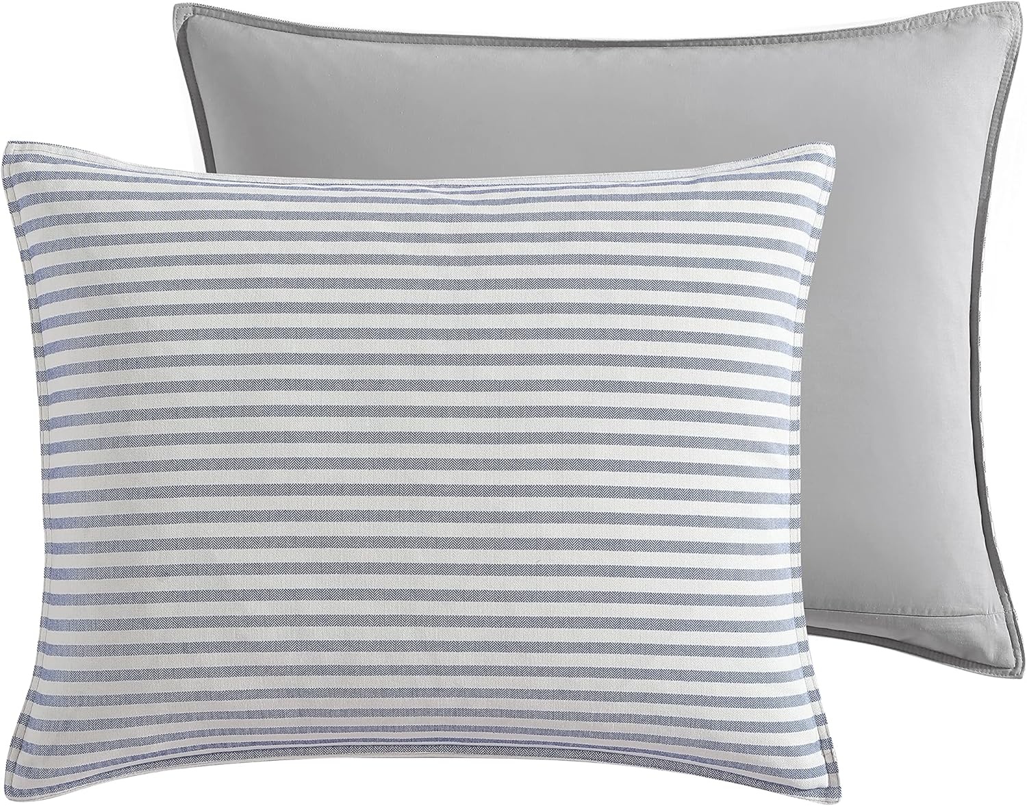image:imageNautica Twin Comforter Set Reversible Cotton Bedding with Matching Sham MediumWeight Dorm Essentials OekoTex Certified Fairwater BlueBlueWhiteGrey