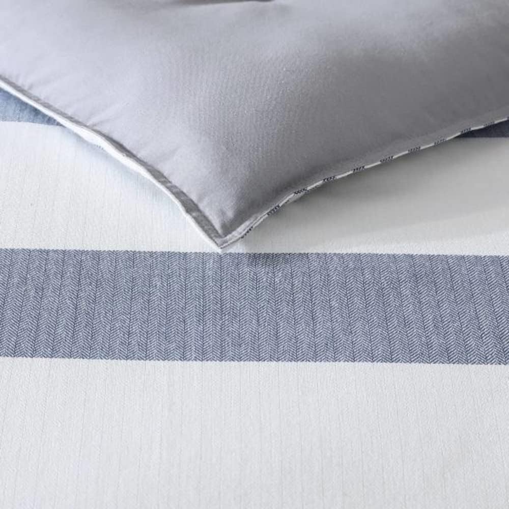 image:imageNautica Twin Comforter Set Reversible Cotton Bedding with Matching Sham MediumWeight Dorm Essentials OekoTex Certified Fairwater BlueBlueWhiteGrey
