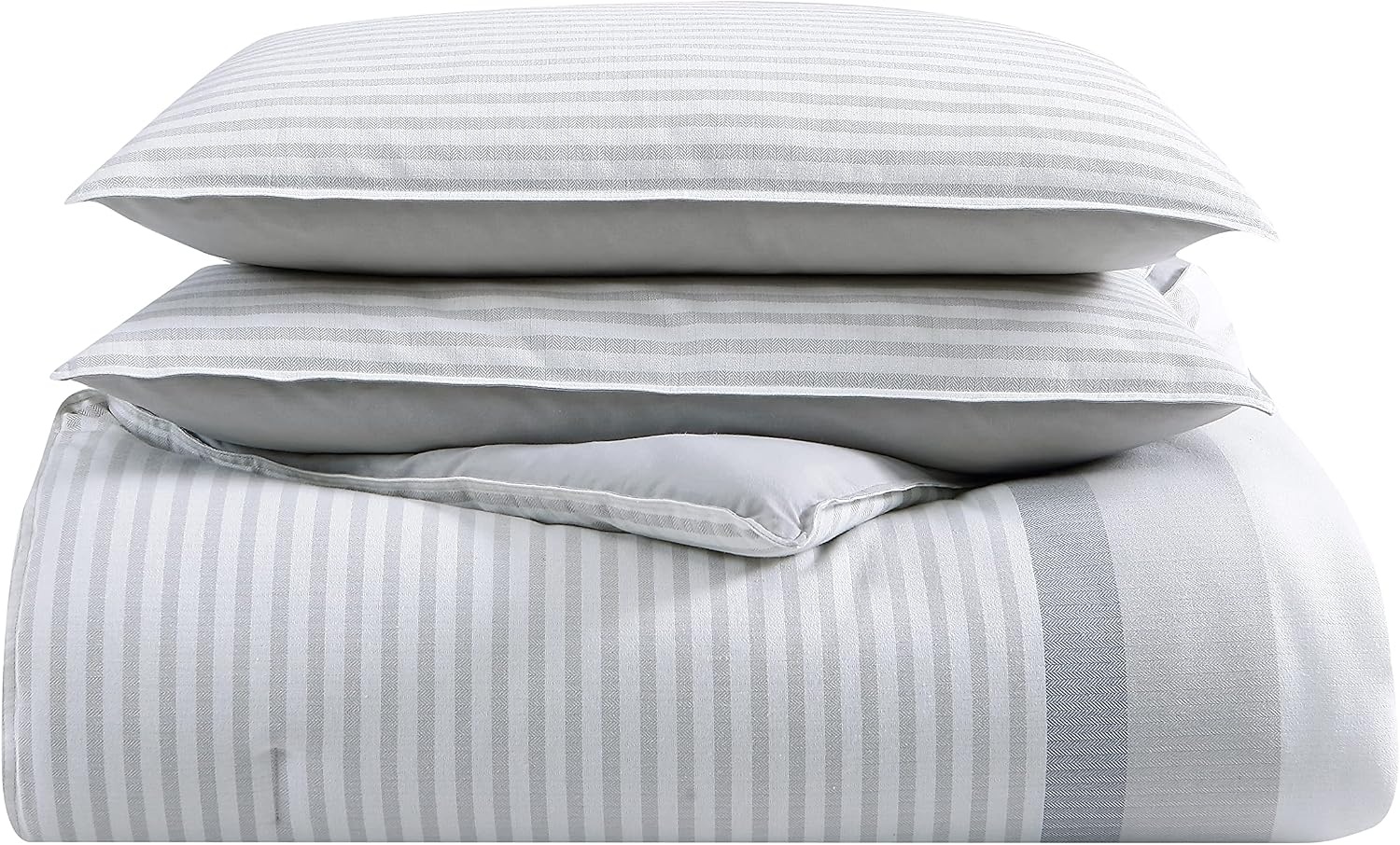 image:imageNautica Twin Comforter Set Reversible Cotton Bedding with Matching Sham MediumWeight Dorm Essentials OekoTex Certified Fairwater BlueLight GreyWhiteDark Grey