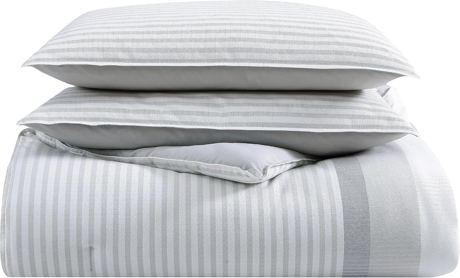 image:imageNautica Twin Comforter Set Reversible Cotton Bedding with Matching Sham MediumWeight Dorm Essentials OekoTex Certified Fairwater BlueLight GreyWhiteDark Grey