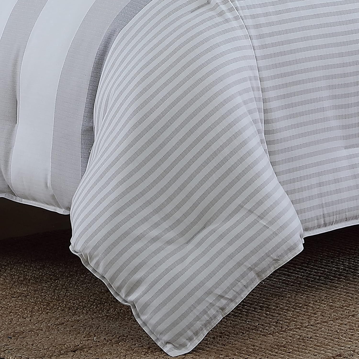 image:imageNautica Twin Comforter Set Reversible Cotton Bedding with Matching Sham MediumWeight Dorm Essentials OekoTex Certified Fairwater BlueLight GreyWhiteDark Grey