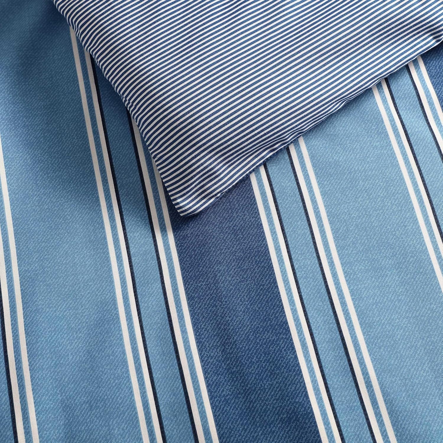 image:imageNautica Twin Comforter Set Reversible Striped Bedding with a Naturally Soft Feel 2 Piece Bed Set with Matching Pillowcase Gilpin StripePenny Pinstripe BlueGilpin StripePenny Pinstripe Blue