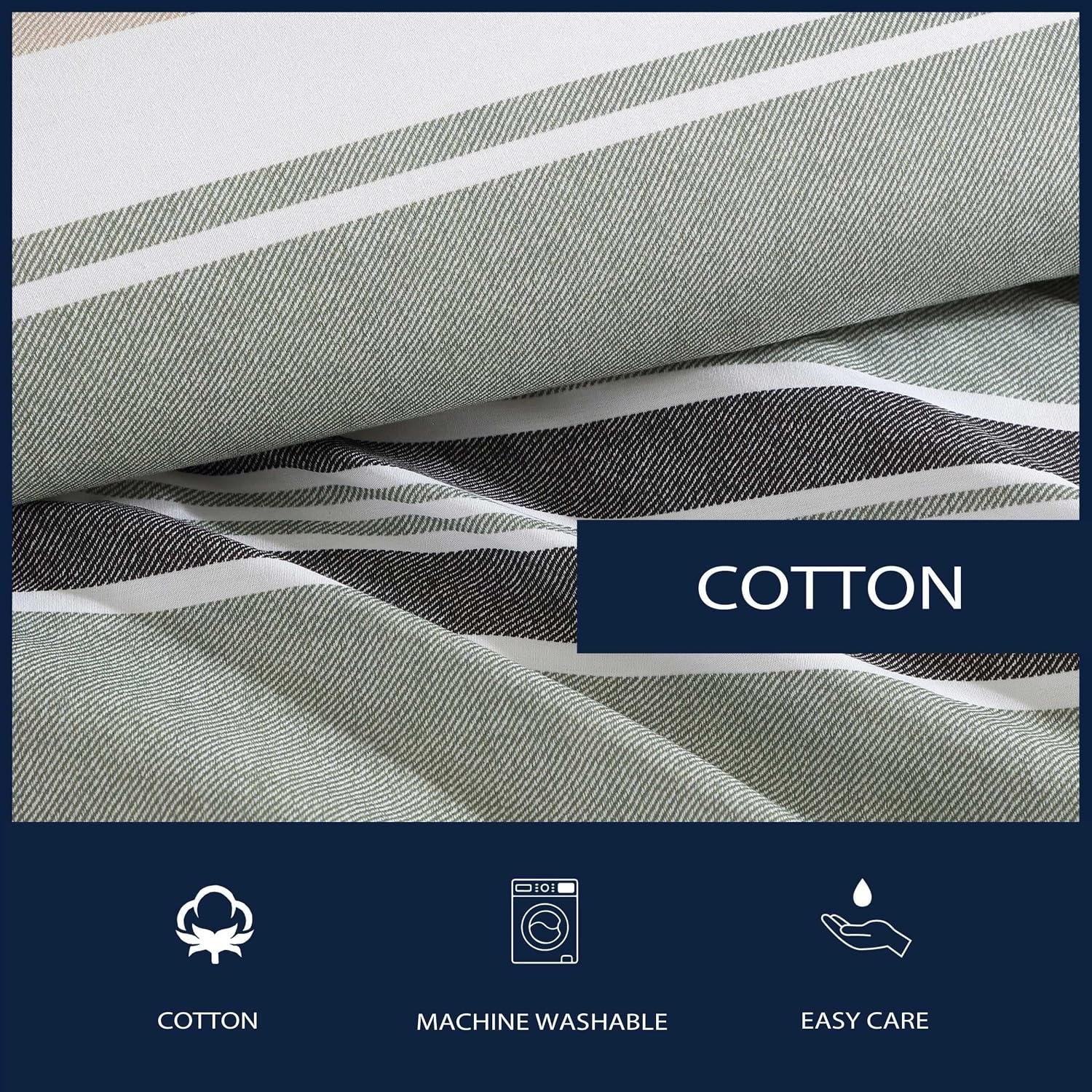 image:imageNautica Twin Comforter Set Woven Cotton Bedding with Matching Sham MediumWeight for All Seasons Dorm Essentials OekoTex Certified Prospect Harbor GreenProspect Harbor Green
