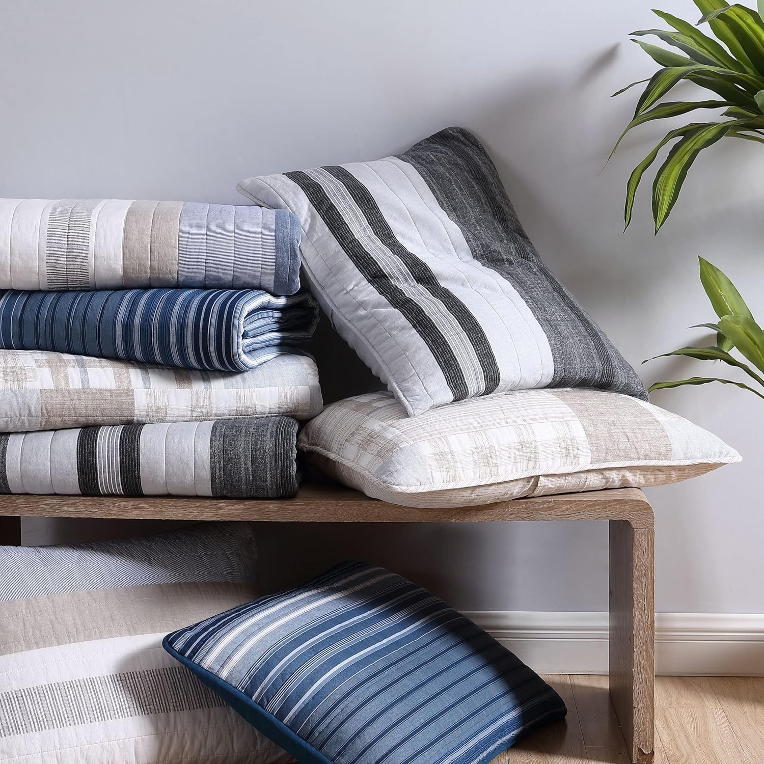 image:imageNautica Twin Quilt Cotton Reversible Bedding Home Decor for All Seasons Tideway TanGrey TwinQueen