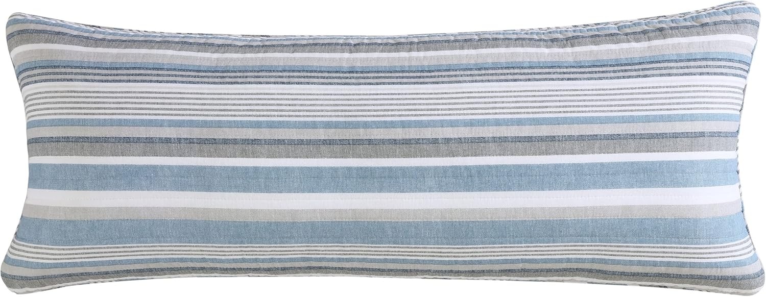 image:imageNautica Twin Quilt Set 100 Cotton Bedding with Matching Sham Reversible Stripe and Anchor Design Lightweight for YearRound Layering Jettison BlueDaybed
